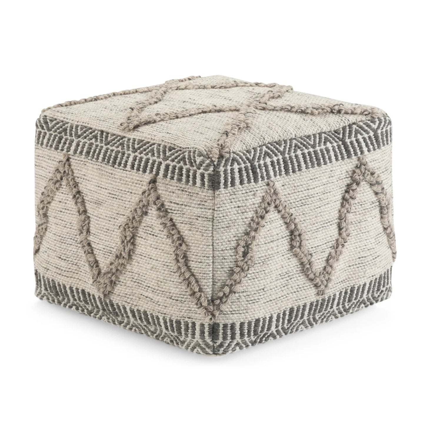 Luxury Upholstered Woven Fabric Ottoman European Style for Villa