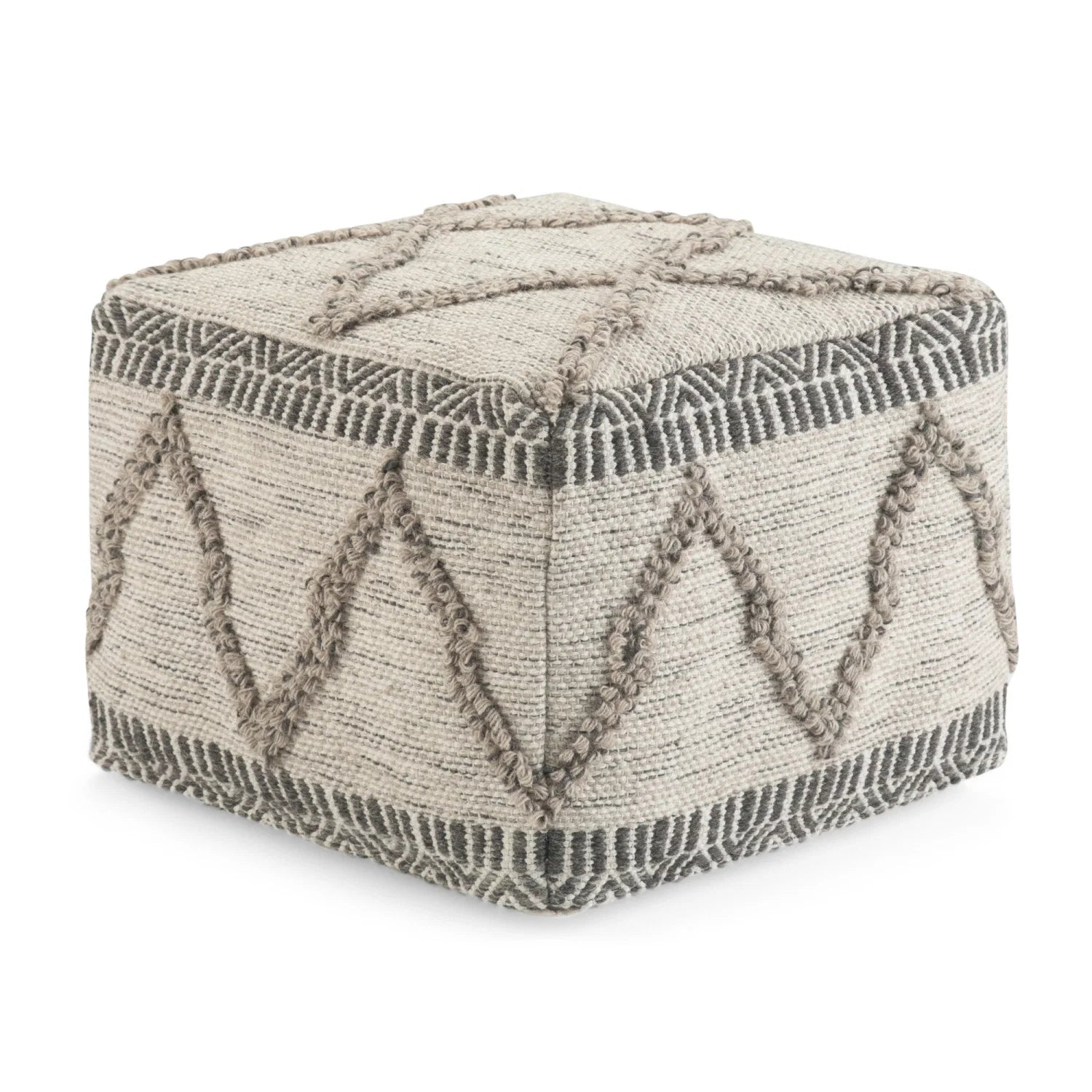 Luxury Upholstered Woven Fabric Ottoman European Style for Villa