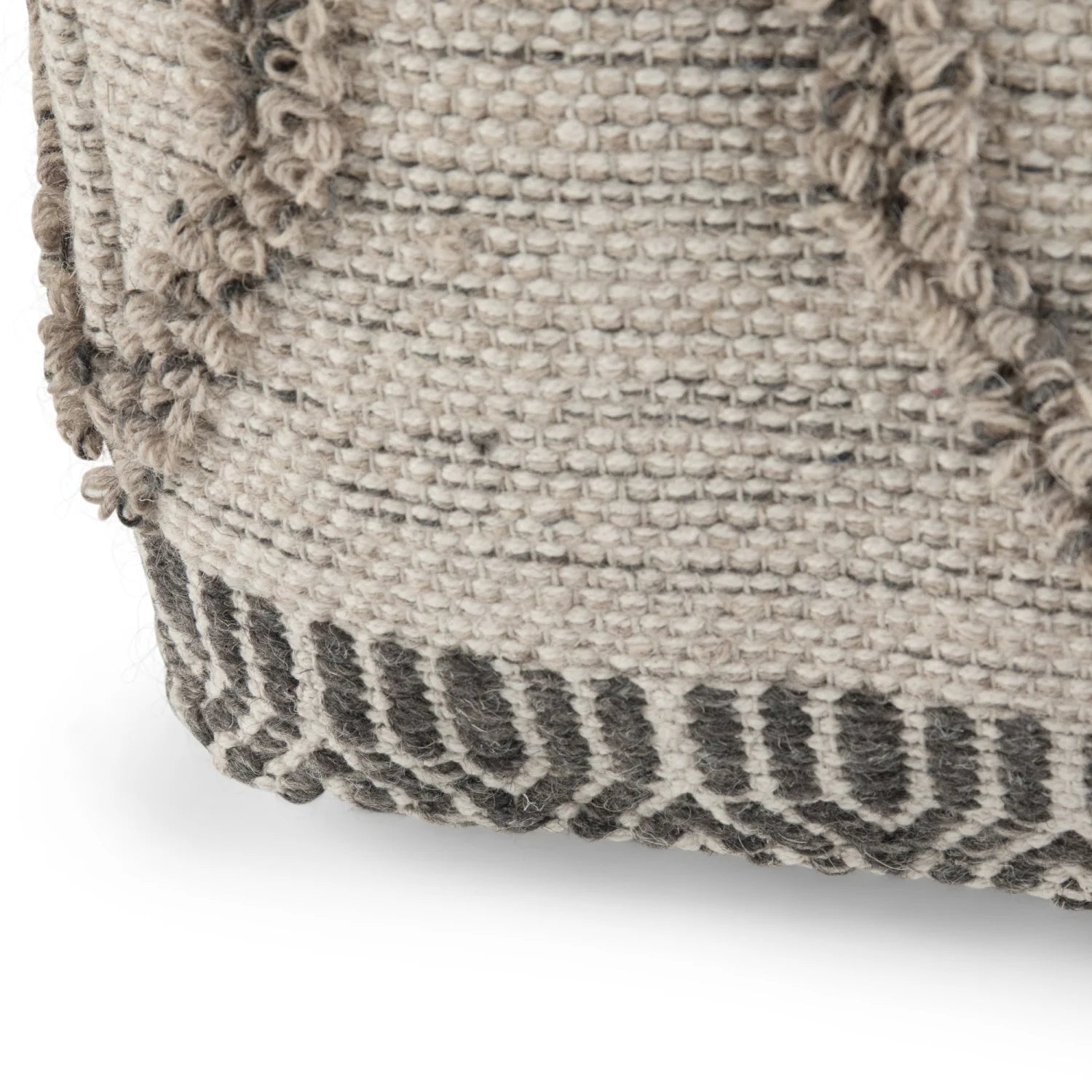 Luxury Upholstered Woven Fabric Ottoman European Style for Villa