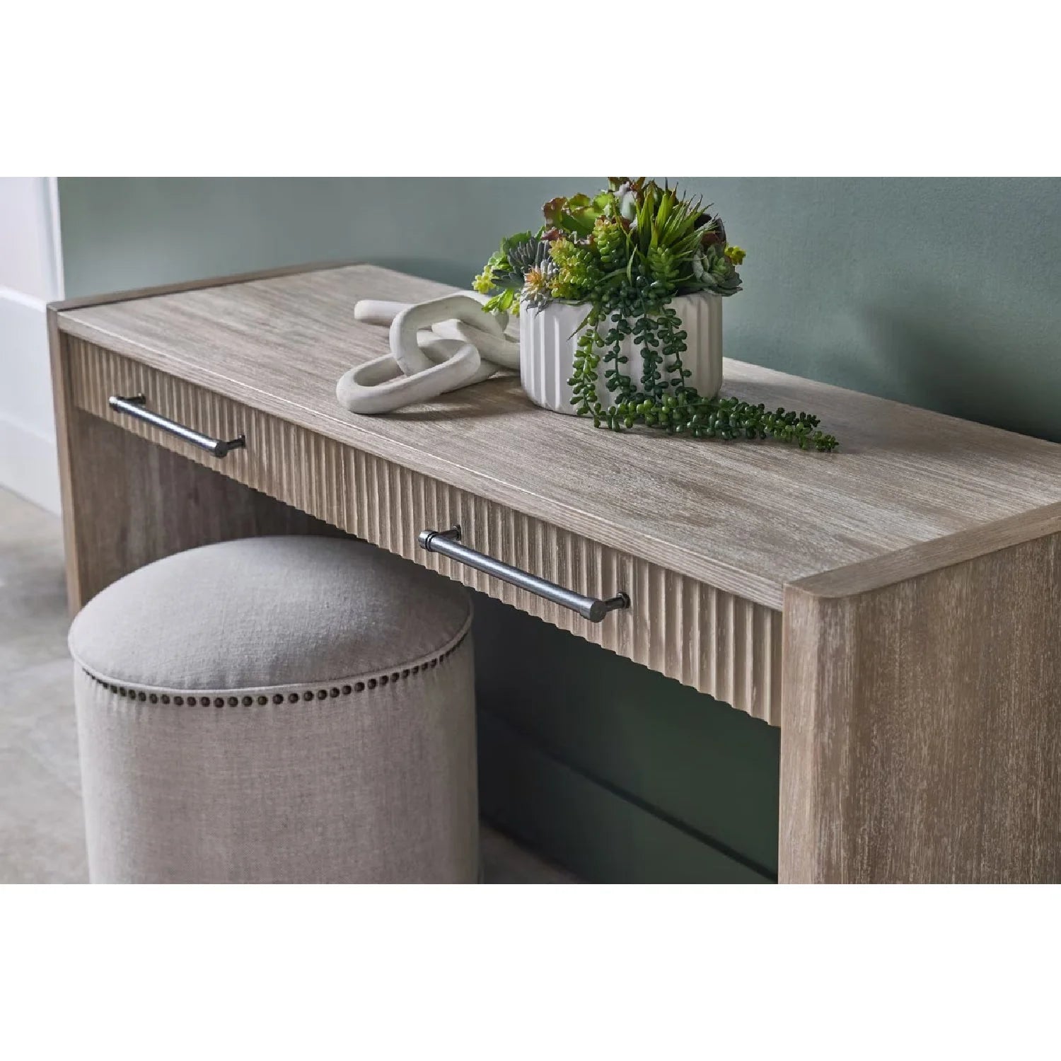 Luxury Upholstered Woven Ottoman European Style for Villa