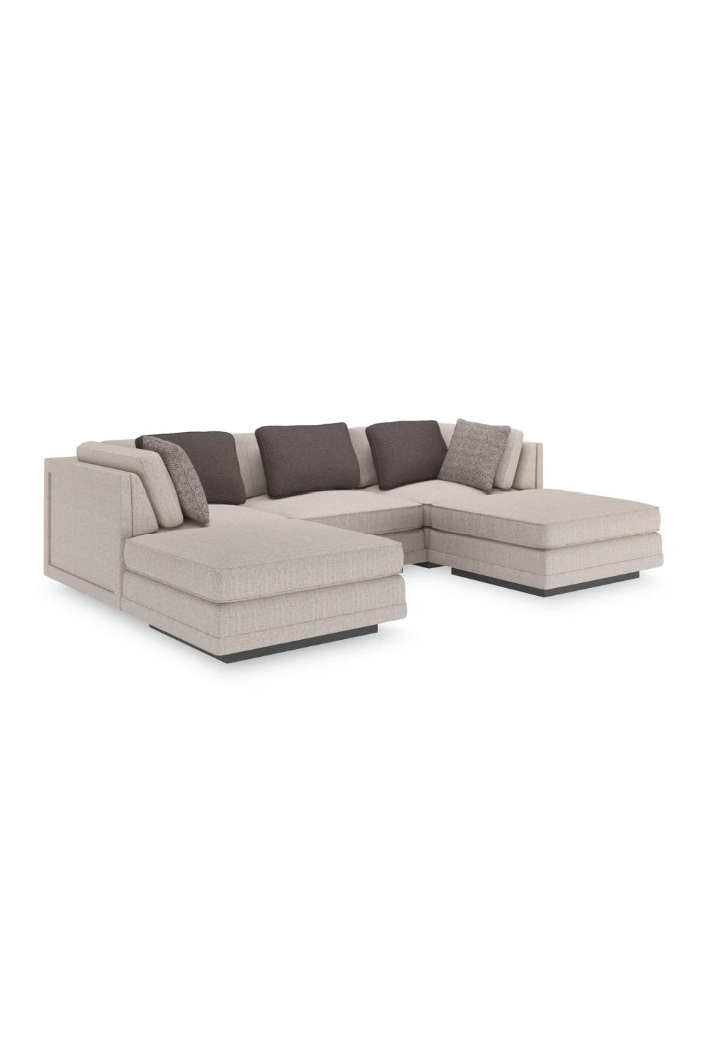 Luxury Upholstered Woven Ottoman European Style for Villa