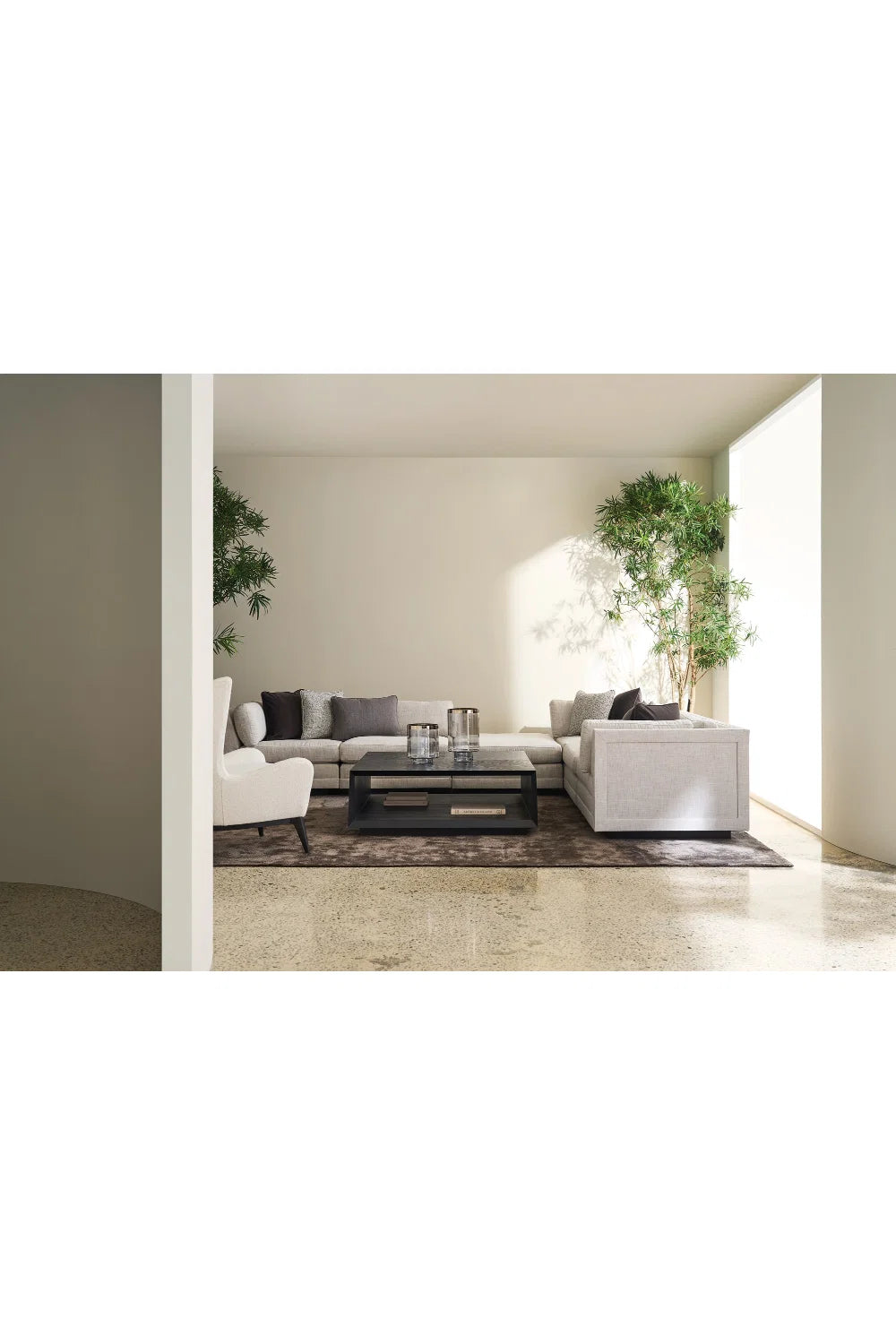 Luxury Upholstered Woven Ottoman European Style for Villa