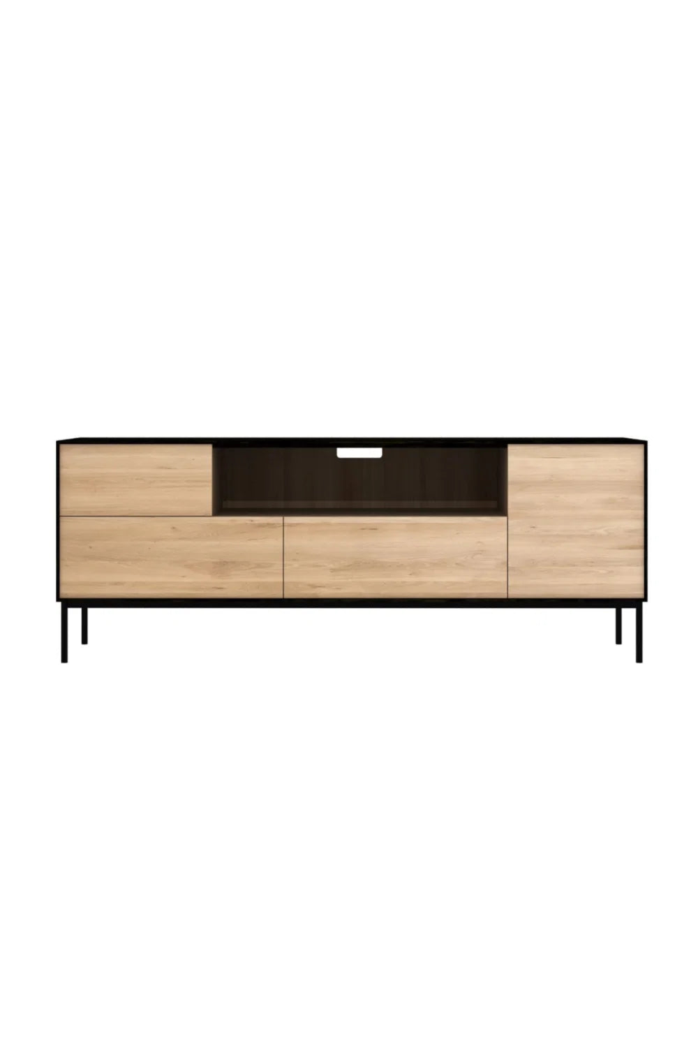 Luxury Varnished Oak TV Cupboard Modern Italian Style for Villa