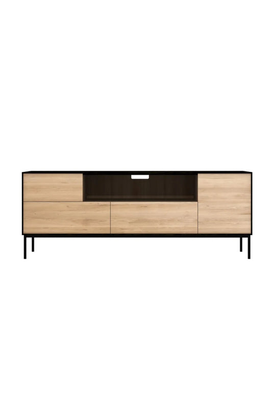 Luxury Varnished Oak TV Cupboard Modern Italian Style for Villa