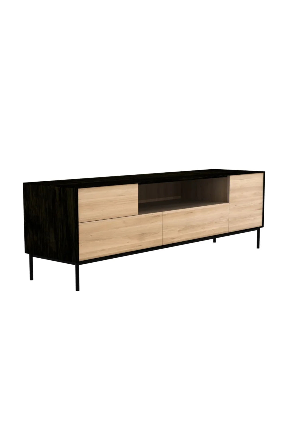 Luxury Varnished Oak TV Cupboard Modern Italian Style for Villa