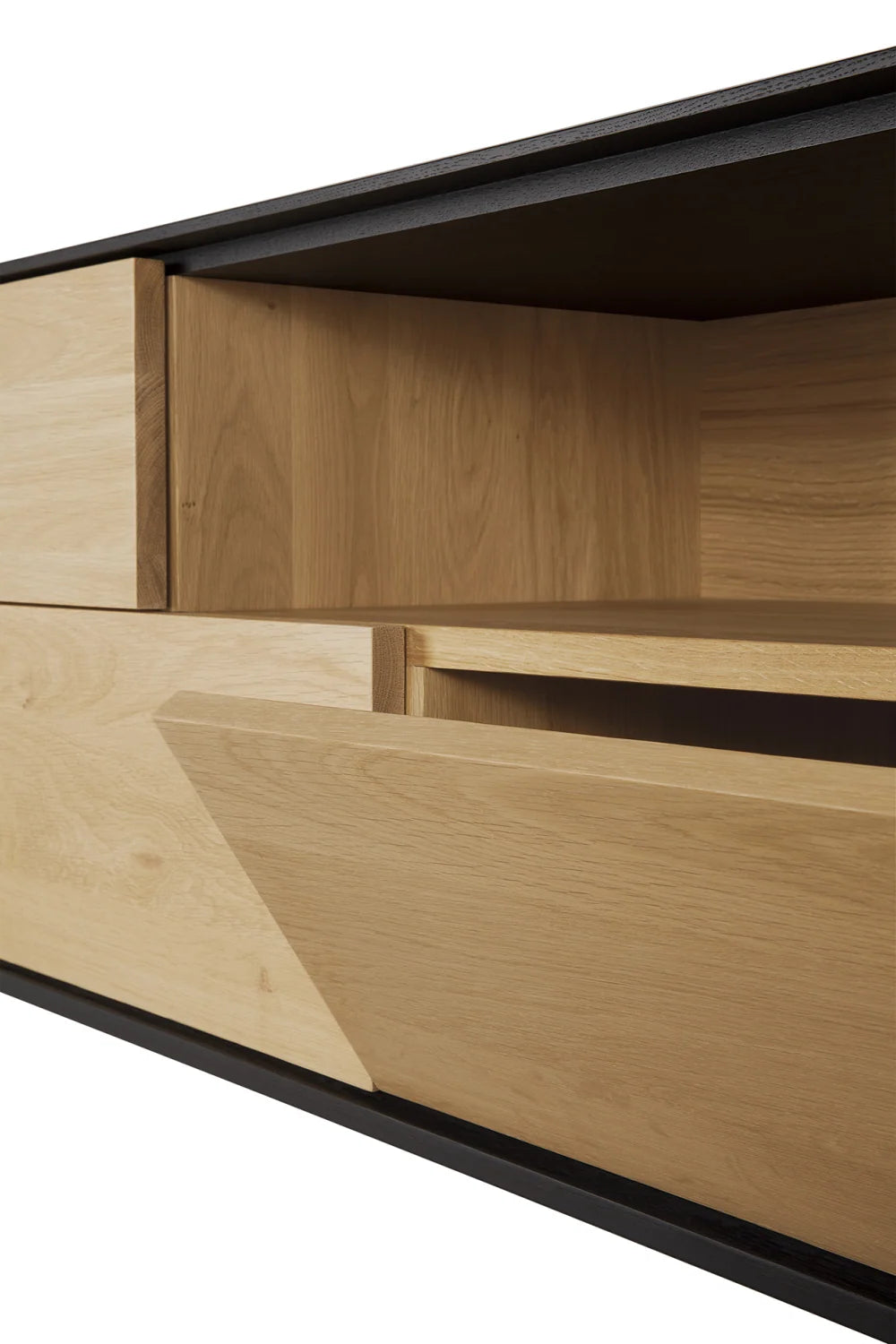 Luxury Varnished Oak TV Cupboard Modern Italian Style for Villa