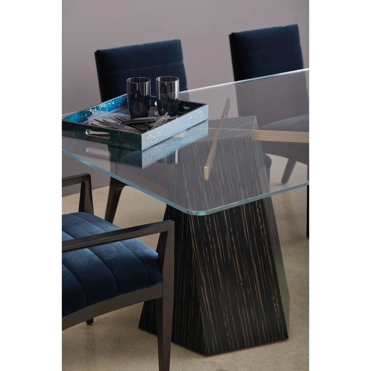 Luxury Vector Striated Base Dining Table Modern Italian Style for Villa
