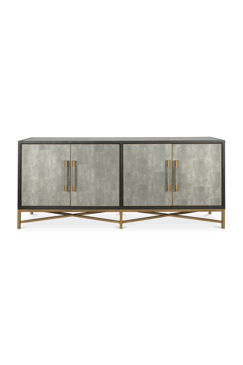 Luxury Vegan Leather 4-Door Sideboard European Style for Villa