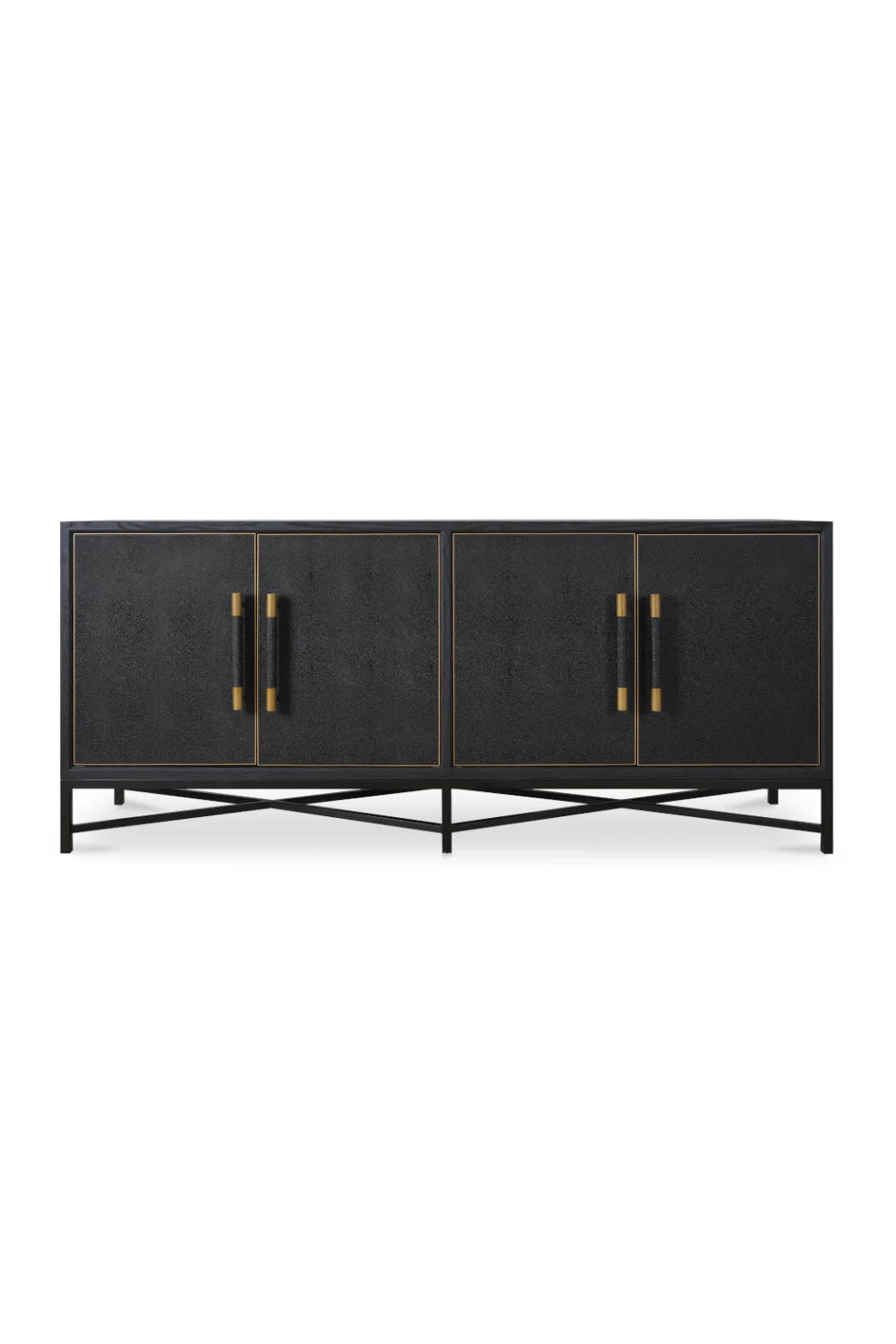 Luxury Vegan Leather 4-Door Sideboard European Style for Villa