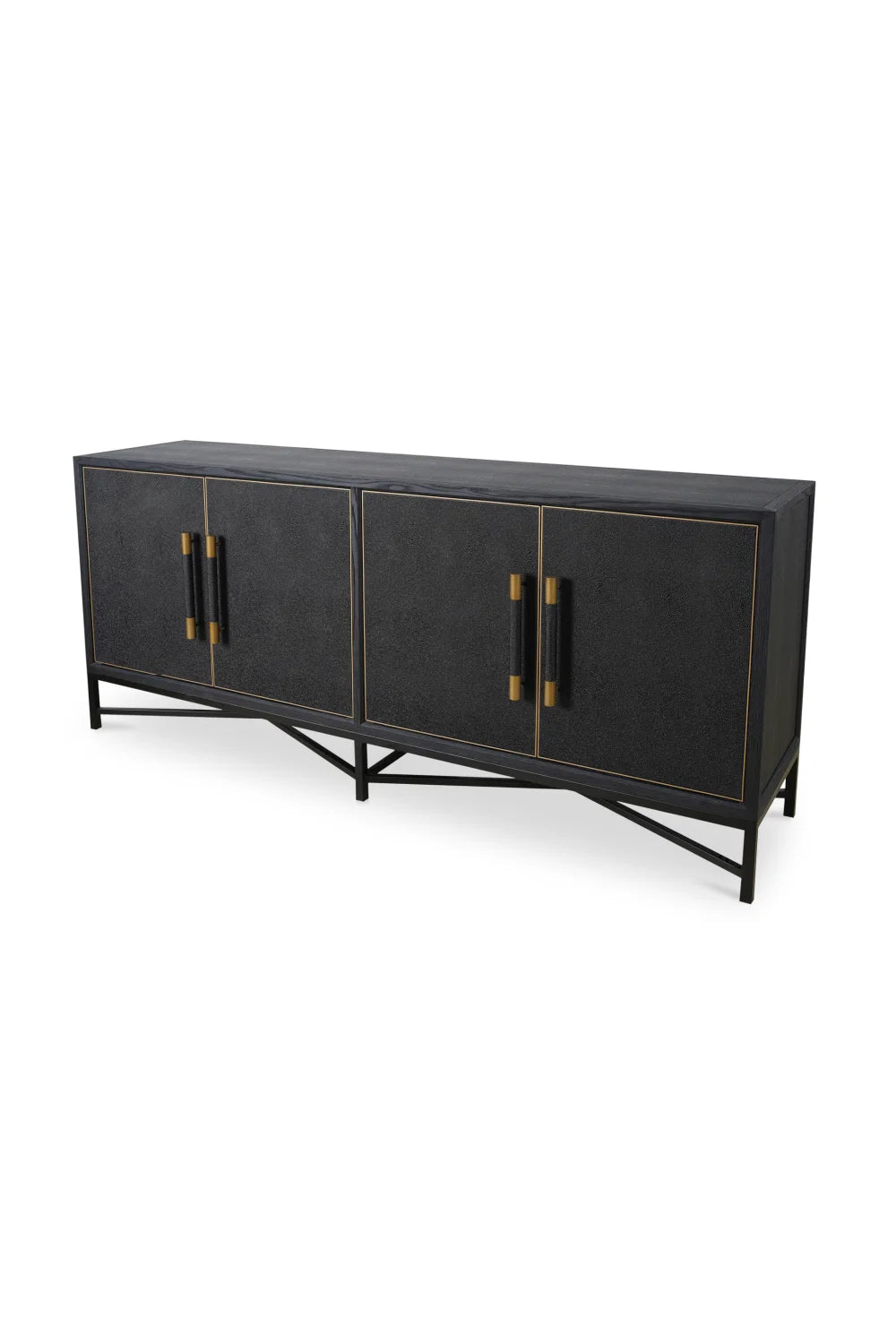 Luxury Vegan Leather 4-Door Sideboard European Style for Villa