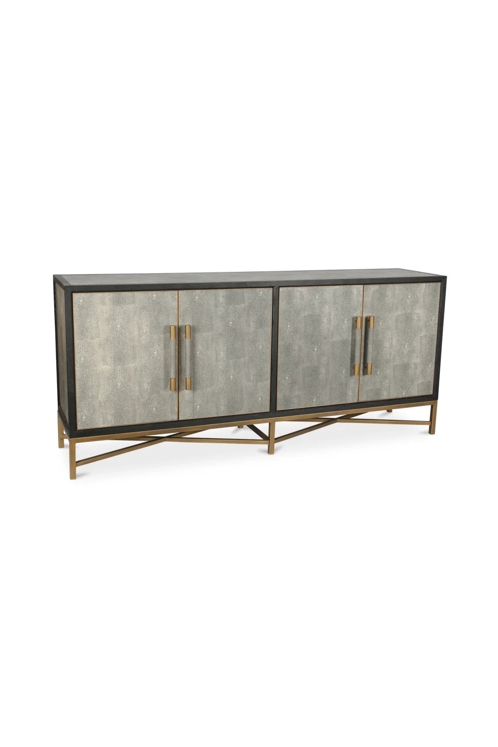 Luxury Vegan Leather 4-Door Sideboard European Style for Villa