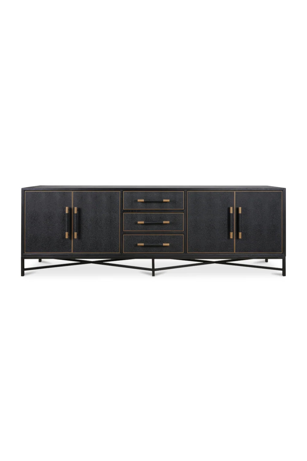 Luxury Vegan Leather 4-Door Sideboard European Style for Villa