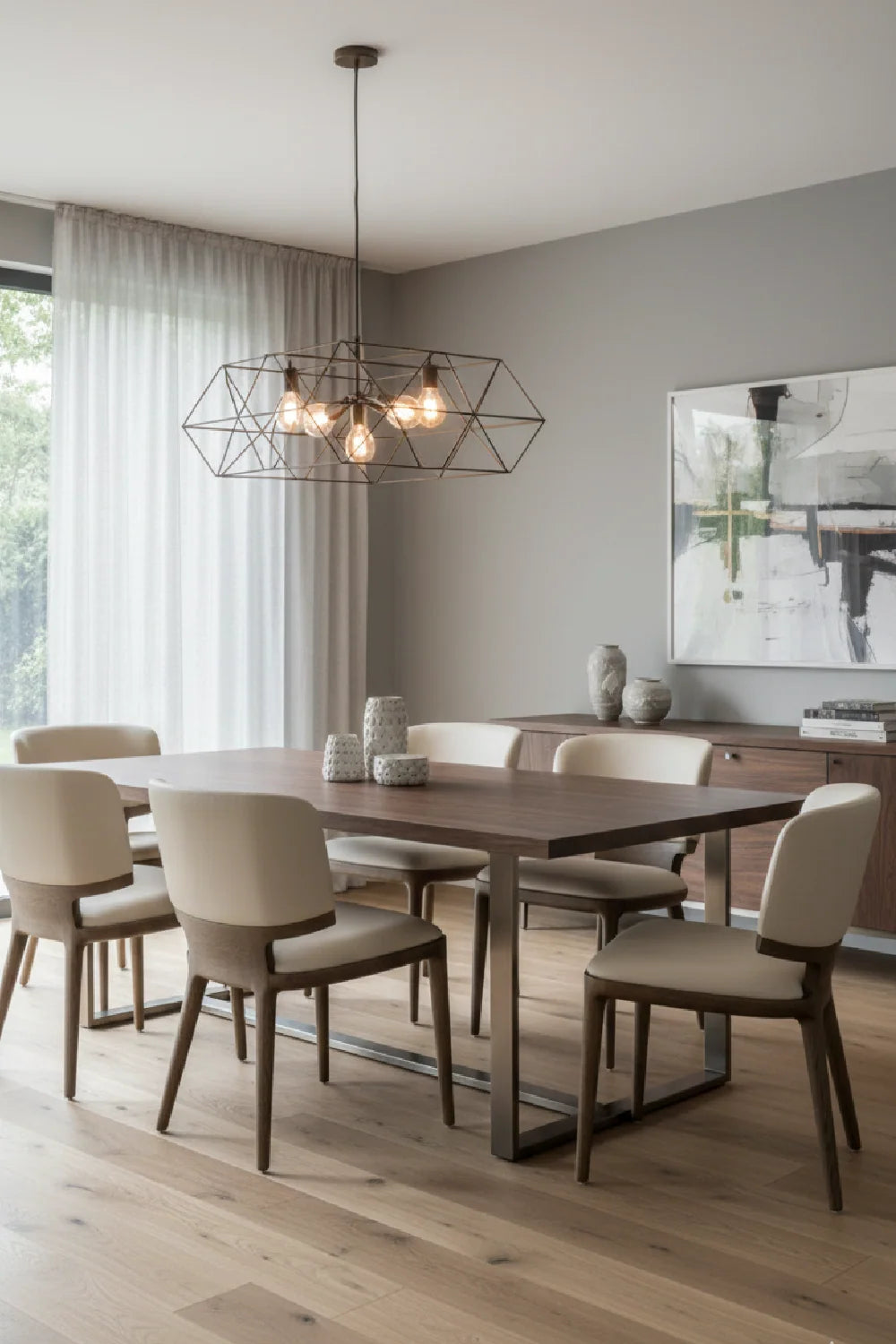 Luxury Vegan Leather Look Modern Dining Chair European Style for Villa