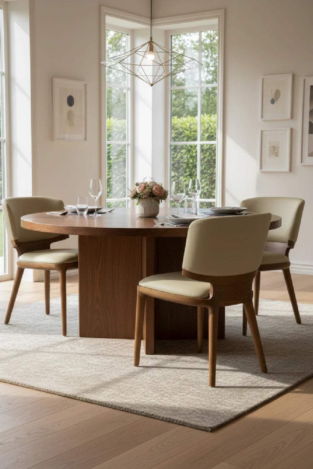 Luxury Vegan Leather Look Modern Dining Chair European Style for Villa