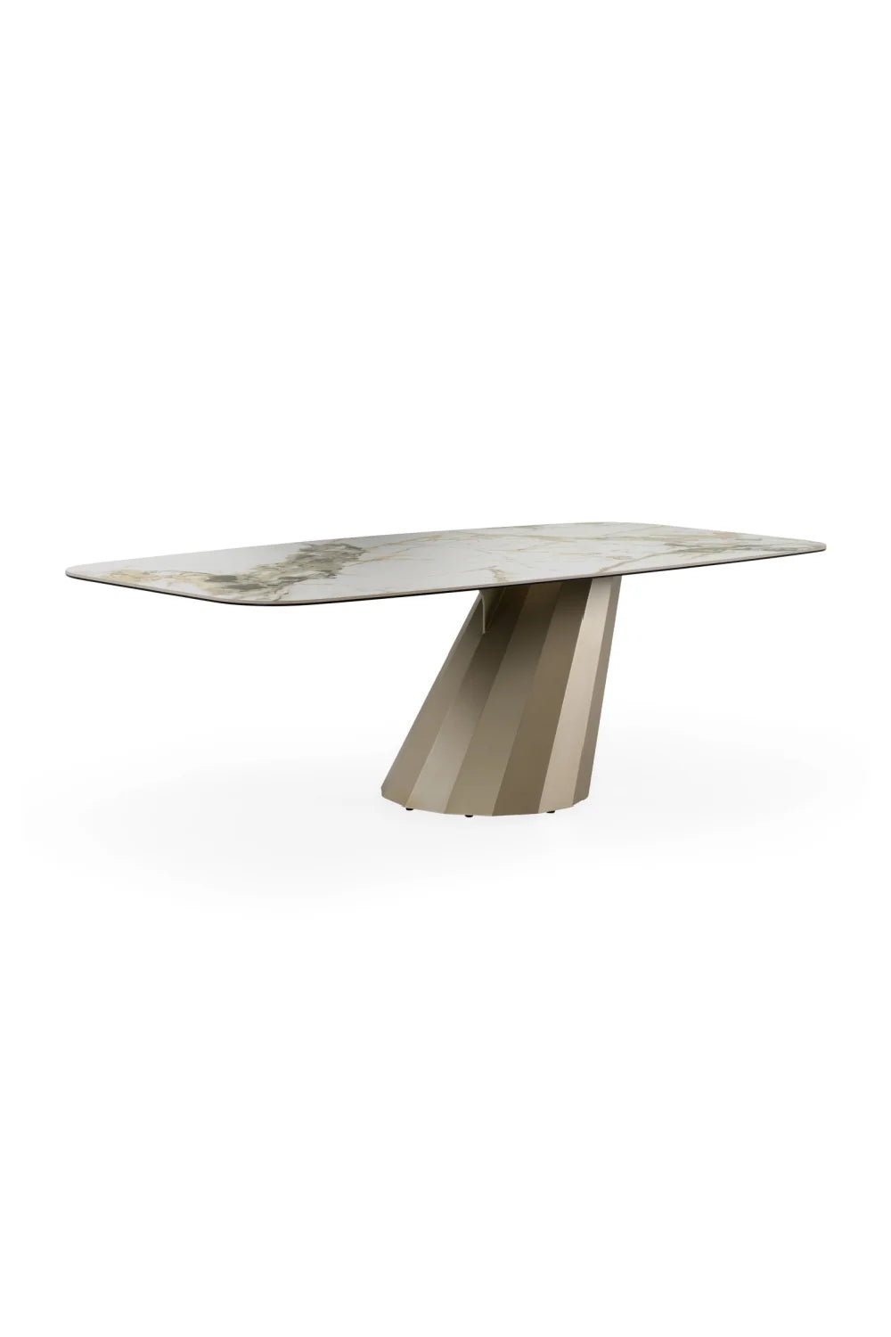Luxury Vela Ceramic Angled Base Dining Table Modern Italian Style for Villa
