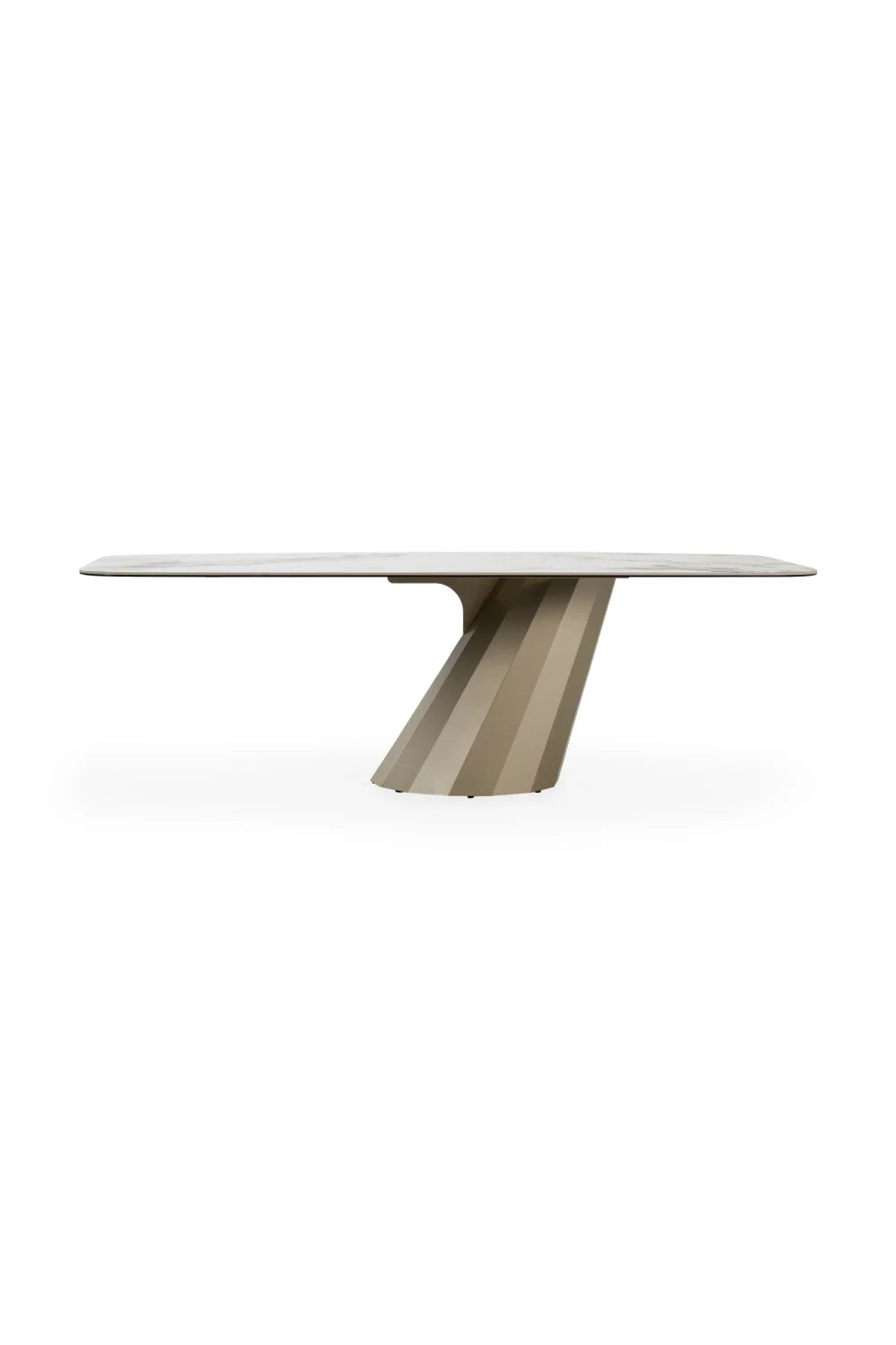 Luxury Vela Ceramic Angled Base Dining Table Modern Italian Style for Villa