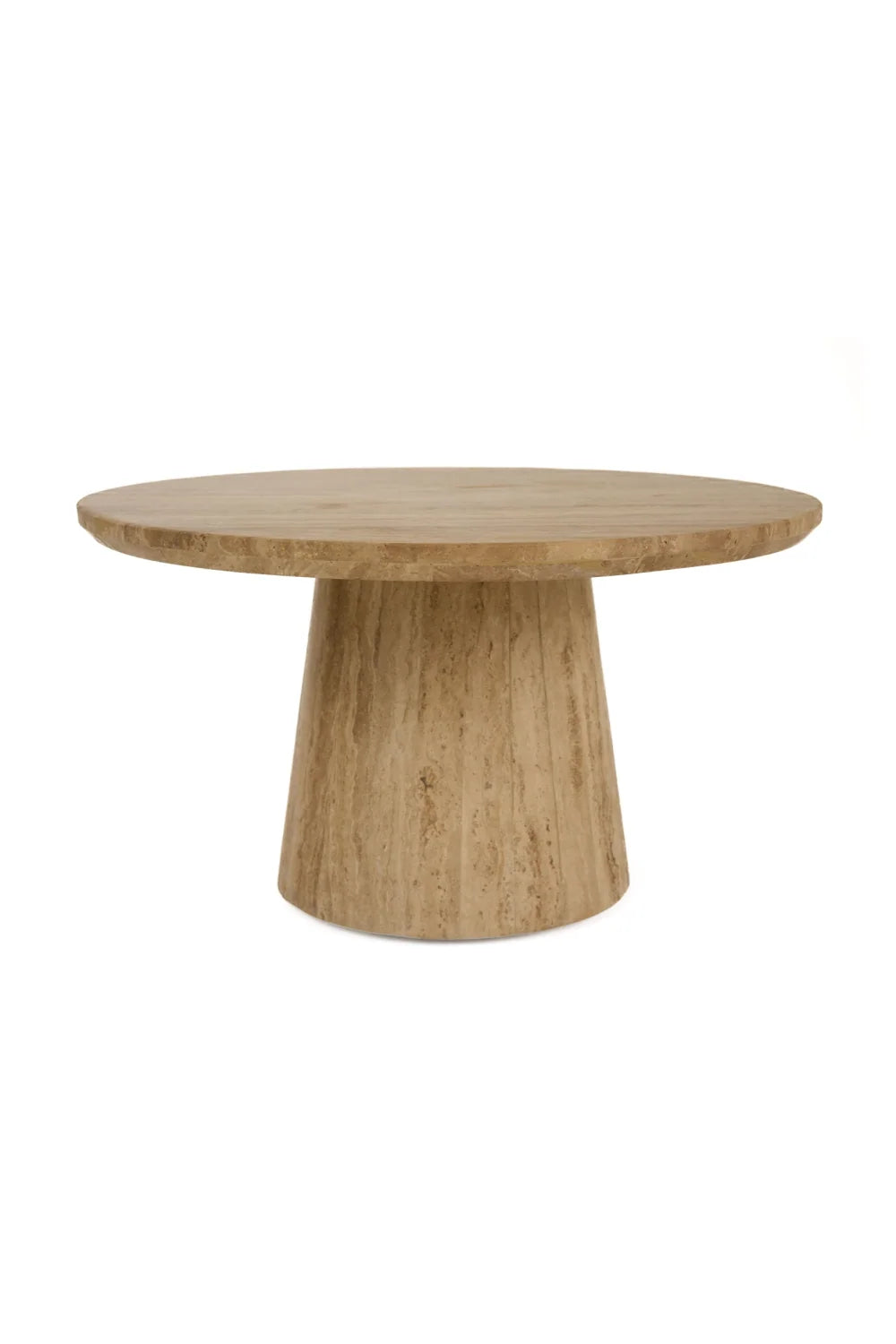 Luxury Velma Travertine Marble Round Coffee Table Modern Italian Style for Villa