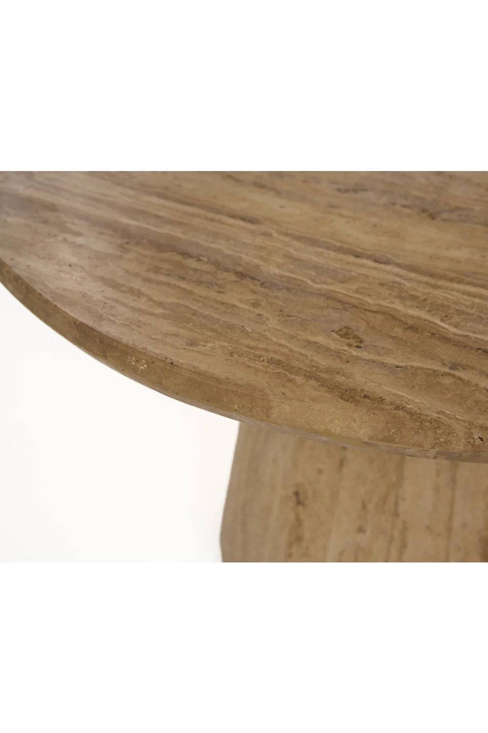 Luxury Velma Travertine Marble Round Coffee Table Modern Italian Style for Villa