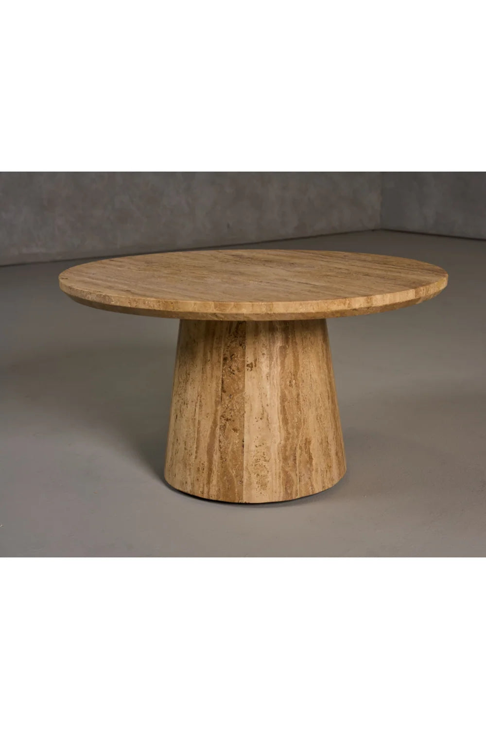 Luxury Velma Travertine Marble Round Coffee Table Modern Italian Style for Villa