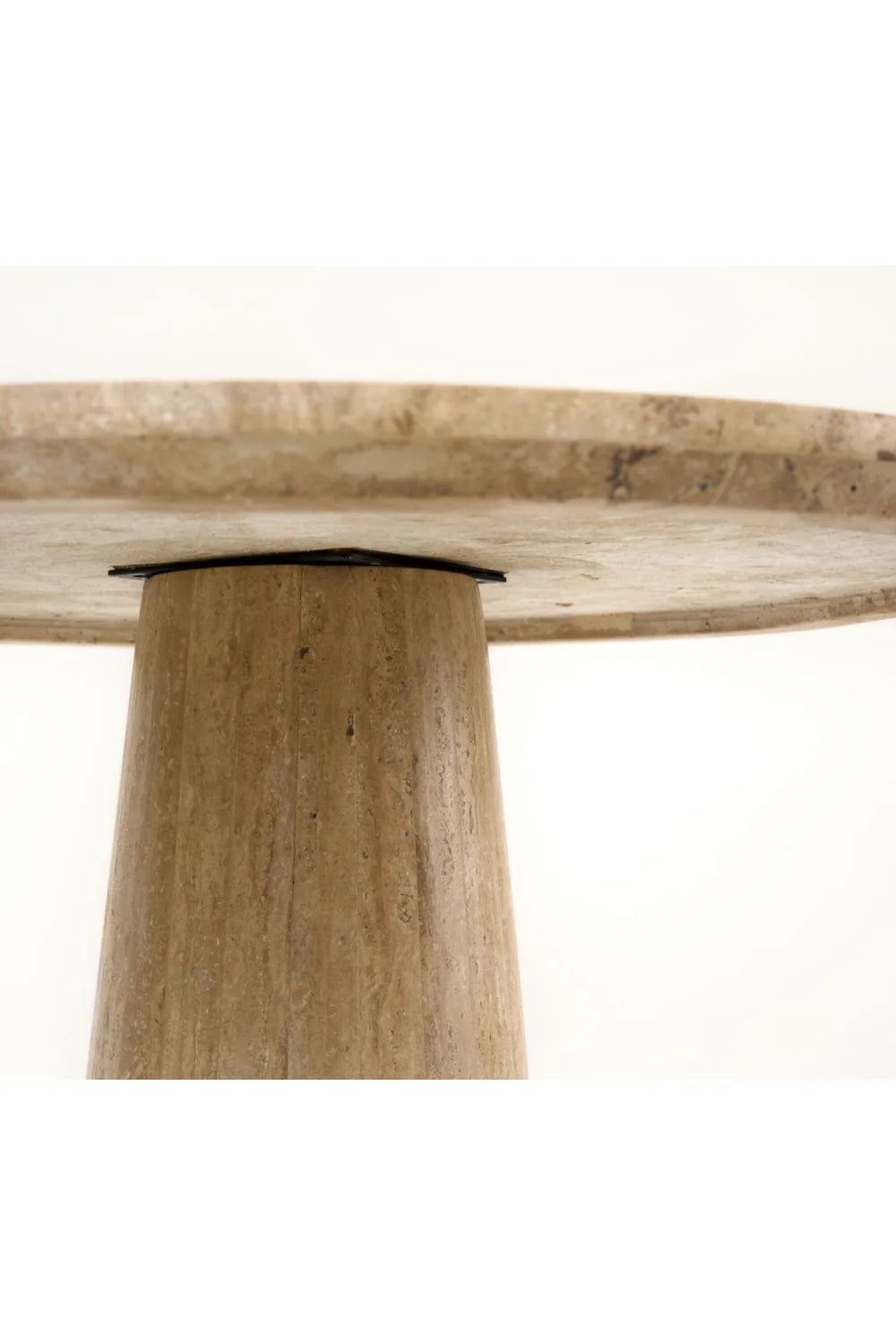 Luxury Velma Travertine Round Dining Table Modern Italian Style for Villa