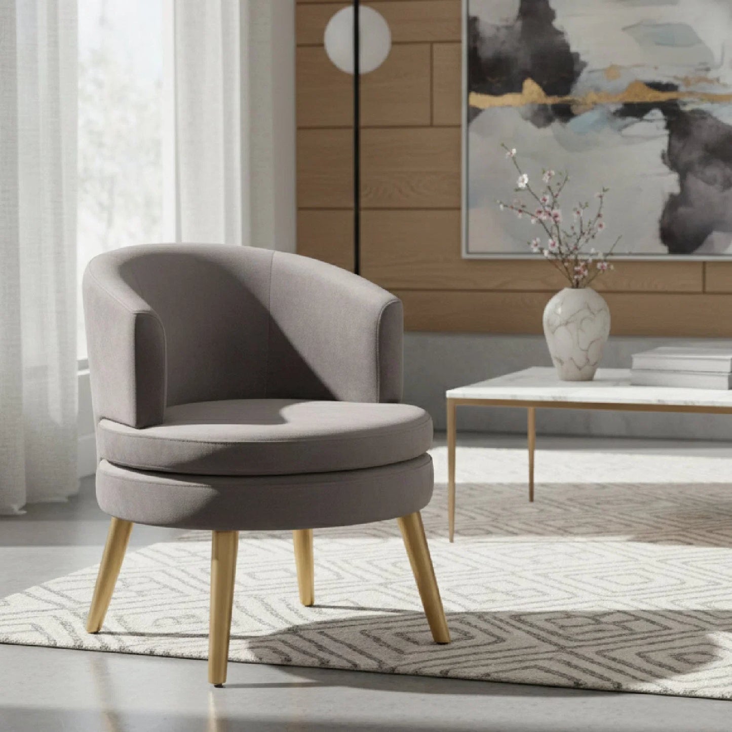 Luxury Velvet Accent Chair Modern Italian Style for Villa