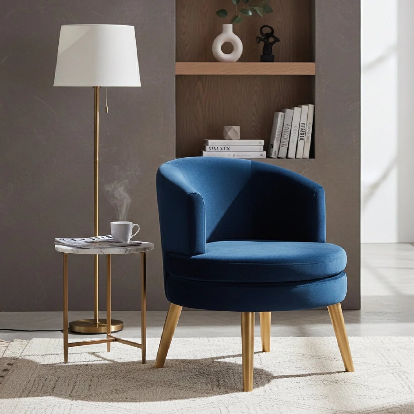 Luxury Velvet Accent Chair Modern Italian Style for Villa