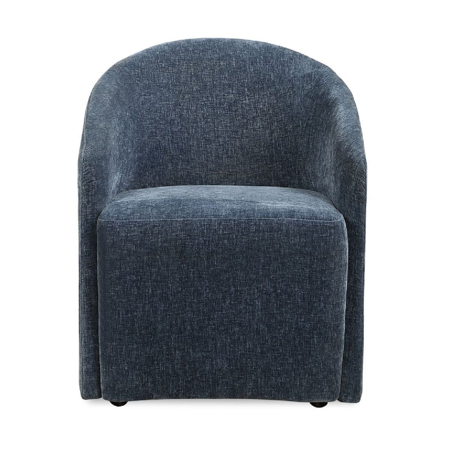Luxury Velvet Barrel Wheeled Dining Chair European Style for Villa