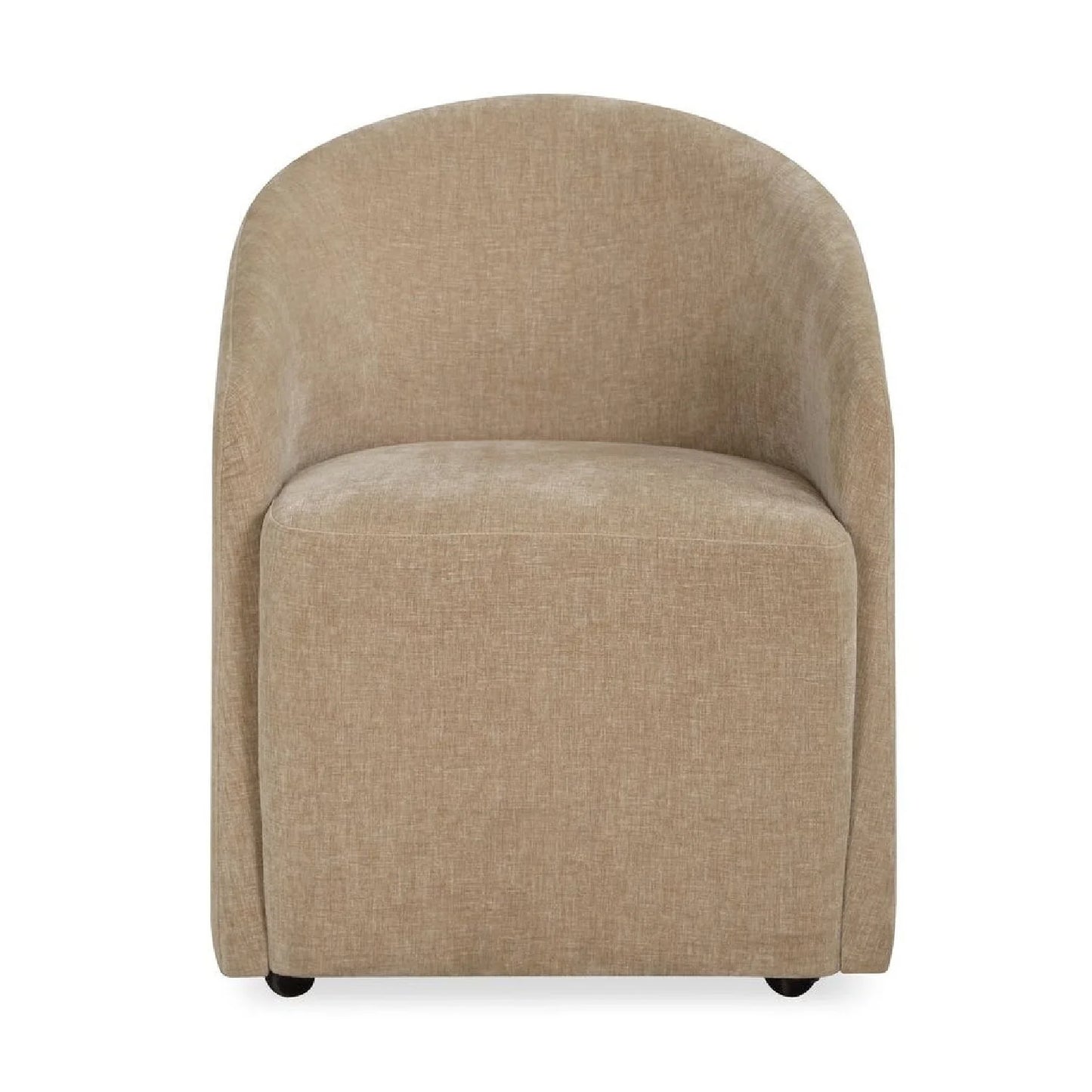 Luxury Velvet Barrel Wheeled Dining Chair European Style for Villa
