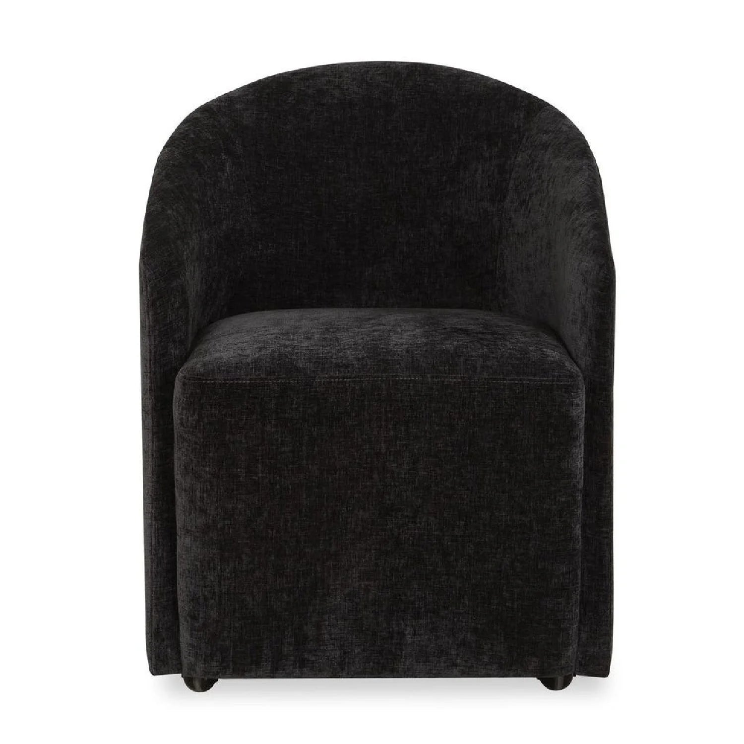 Luxury Velvet Barrel Wheeled Dining Chair European Style for Villa