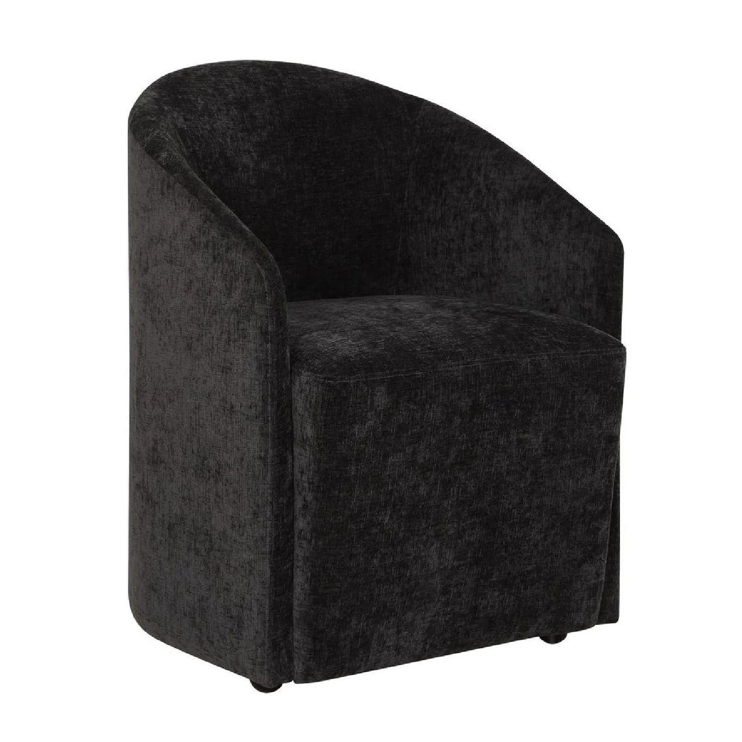 Luxury Velvet Barrel Wheeled Dining Chair European Style for Villa