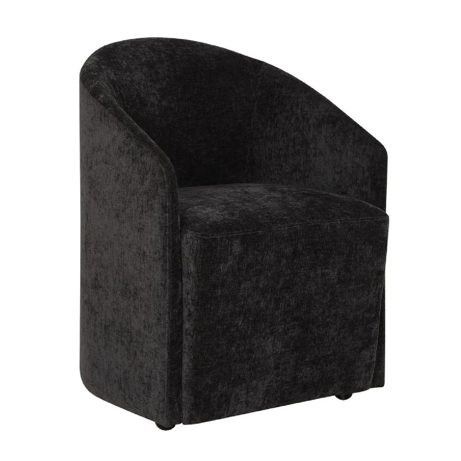 Luxury Velvet Barrel Wheeled Dining Chair European Style for Villa