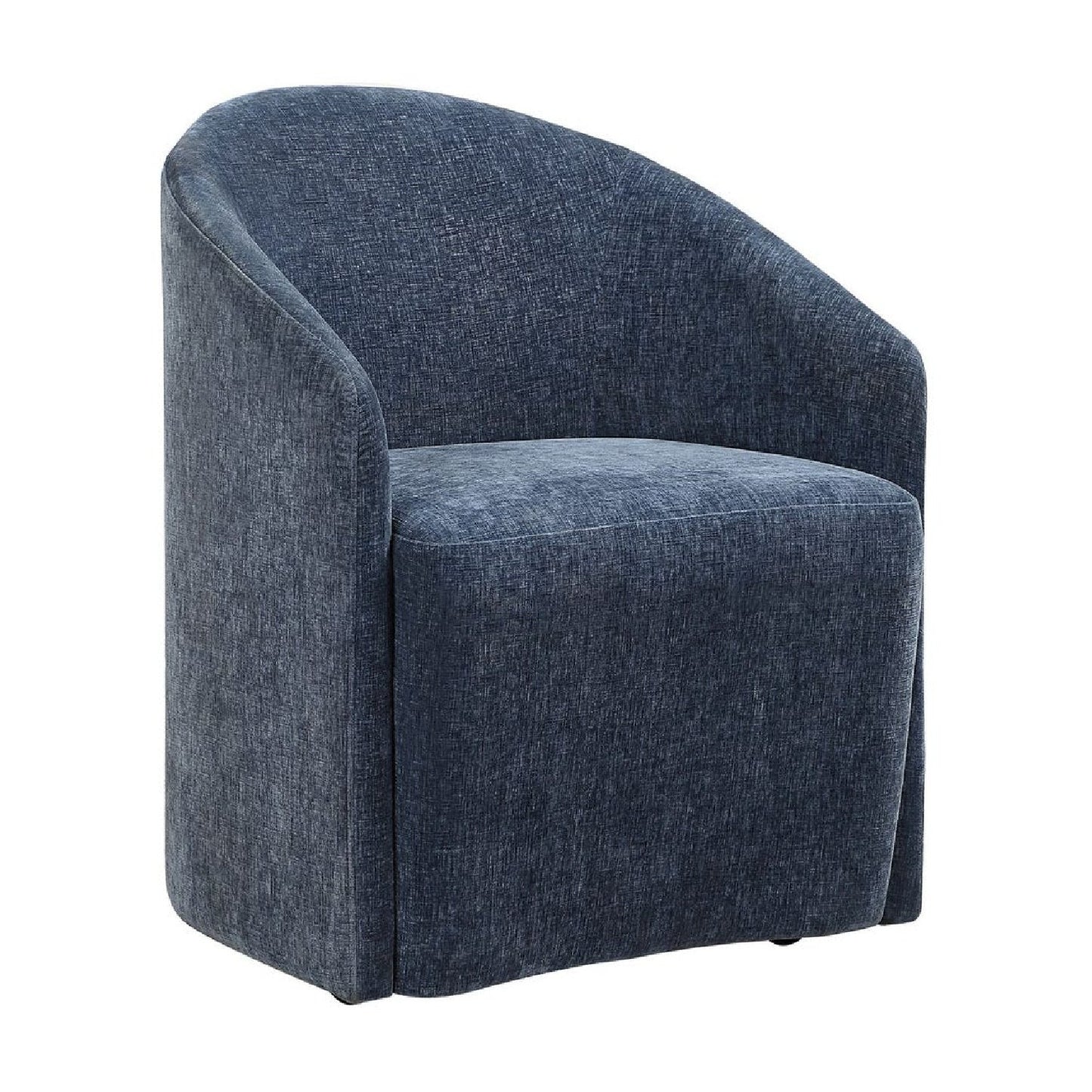 Luxury Velvet Barrel Wheeled Dining Chair European Style for Villa