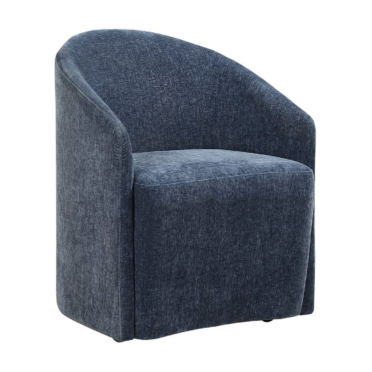 Luxury Velvet Barrel Wheeled Dining Chair European Style for Villa