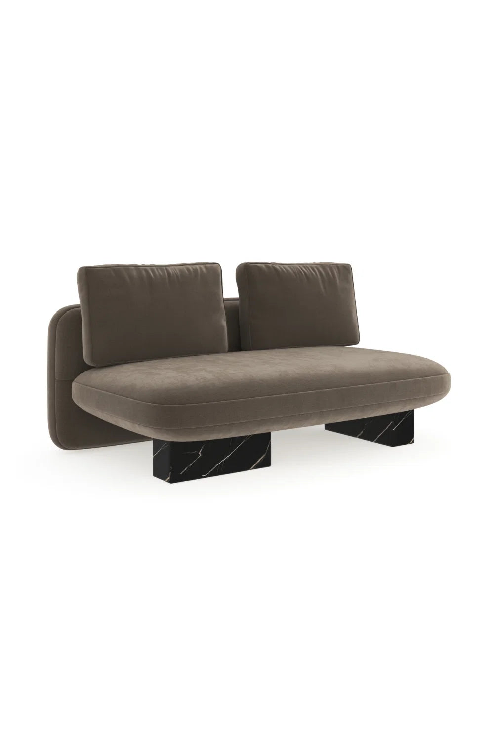 Luxury Velvet Bumper Loveseat Modern Italian Style for Villa