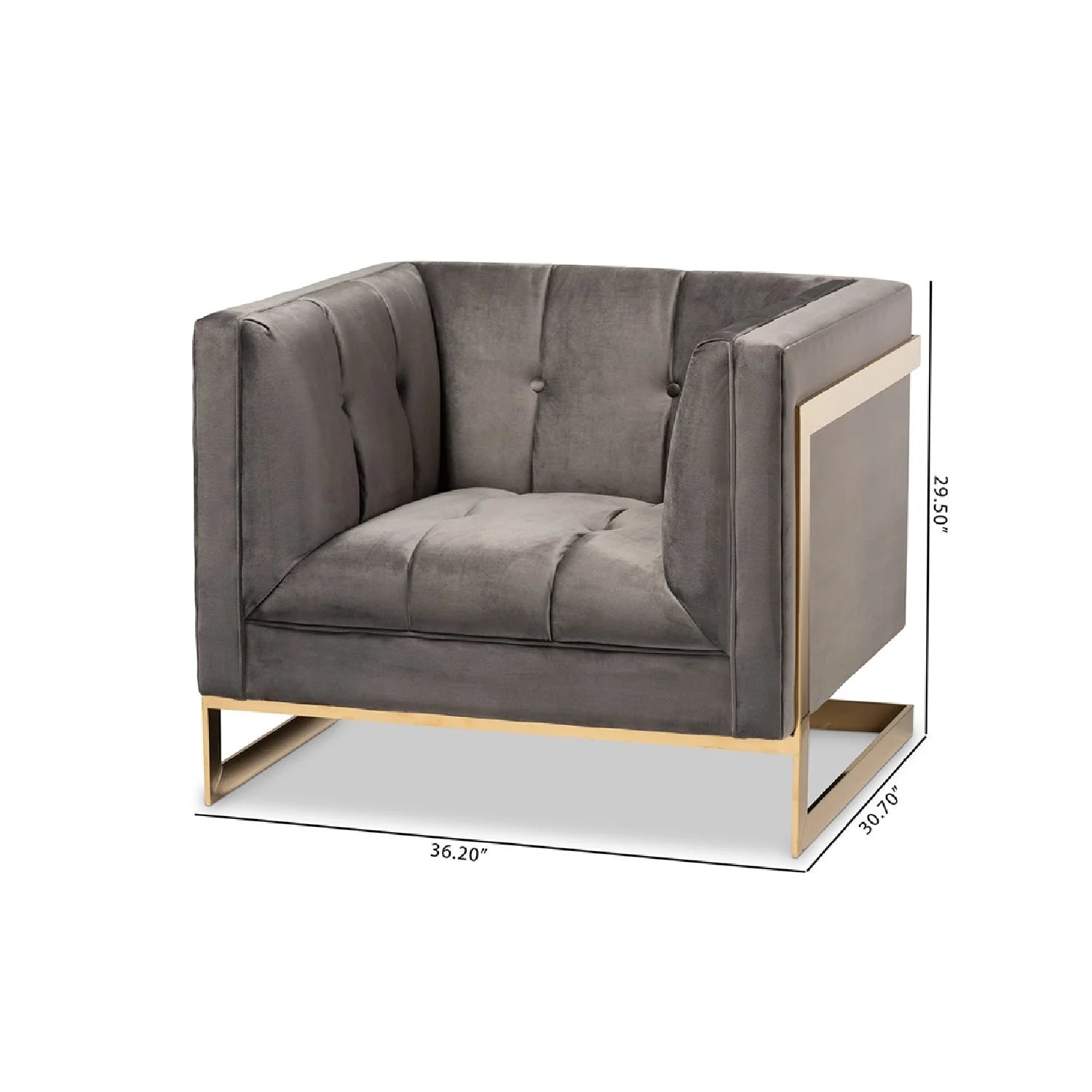 Luxury Velvet Button Tufted Accent Chair Modern Italian Style for Villa