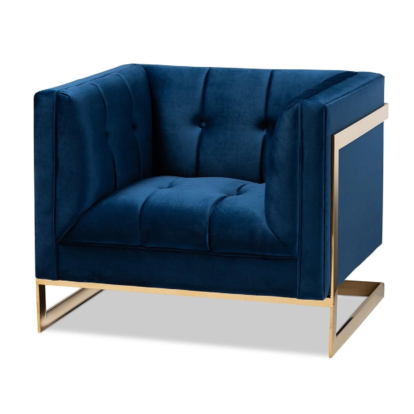 Luxury Velvet Button Tufted Accent Chair Modern Italian Style for Villa