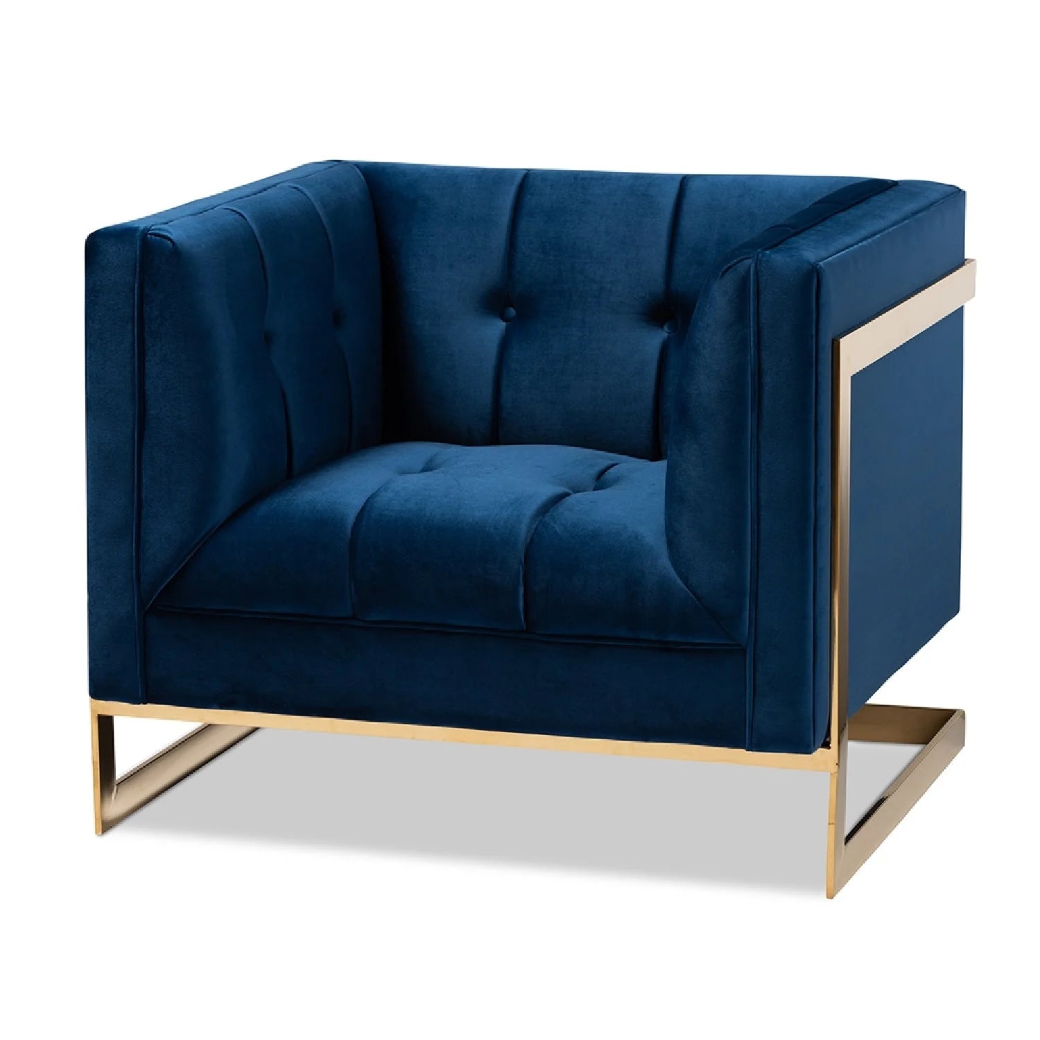 Luxury Velvet Button Tufted Accent Chair Modern Italian Style for Villa