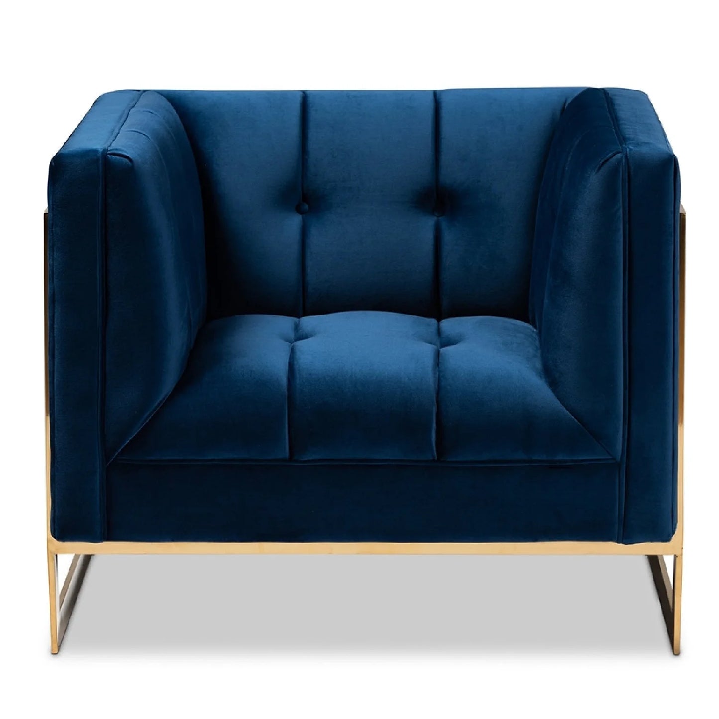 Luxury Velvet Button Tufted Accent Chair Modern Italian Style for Villa