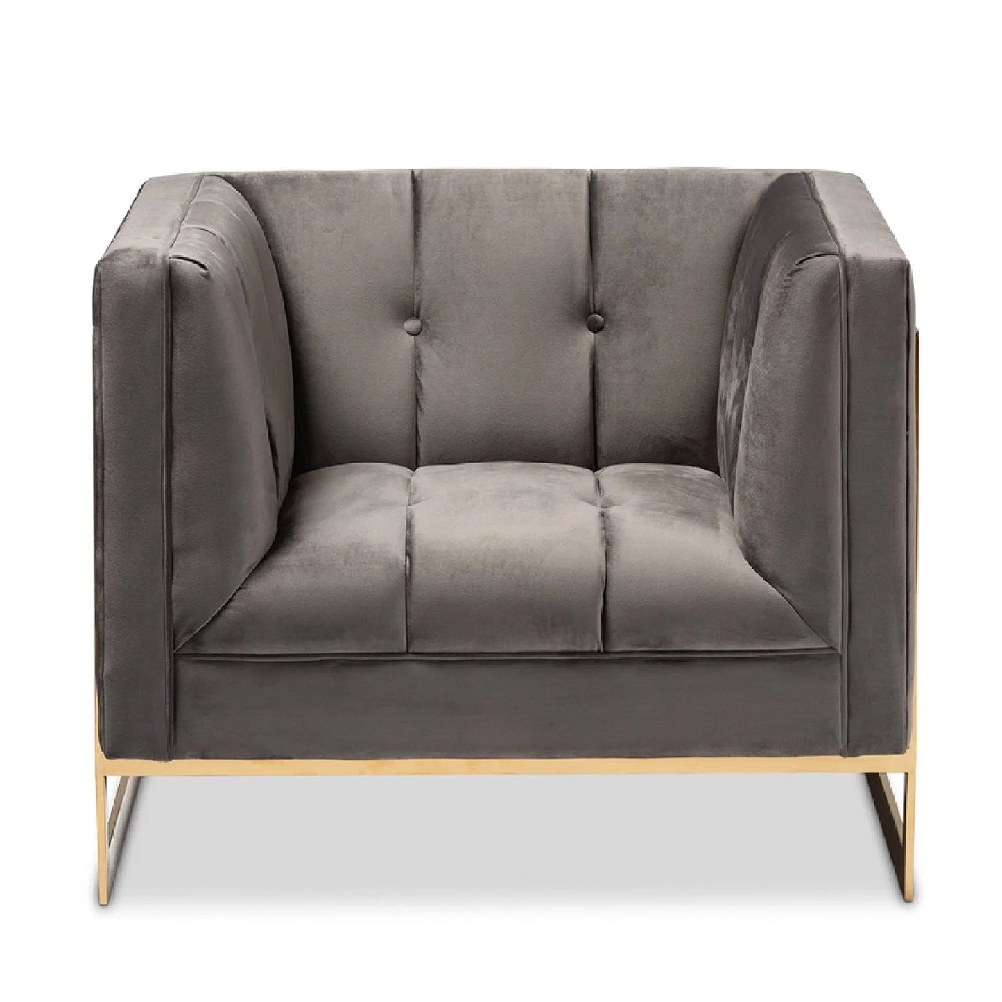 Luxury Velvet Button Tufted Accent Chair Modern Italian Style for Villa