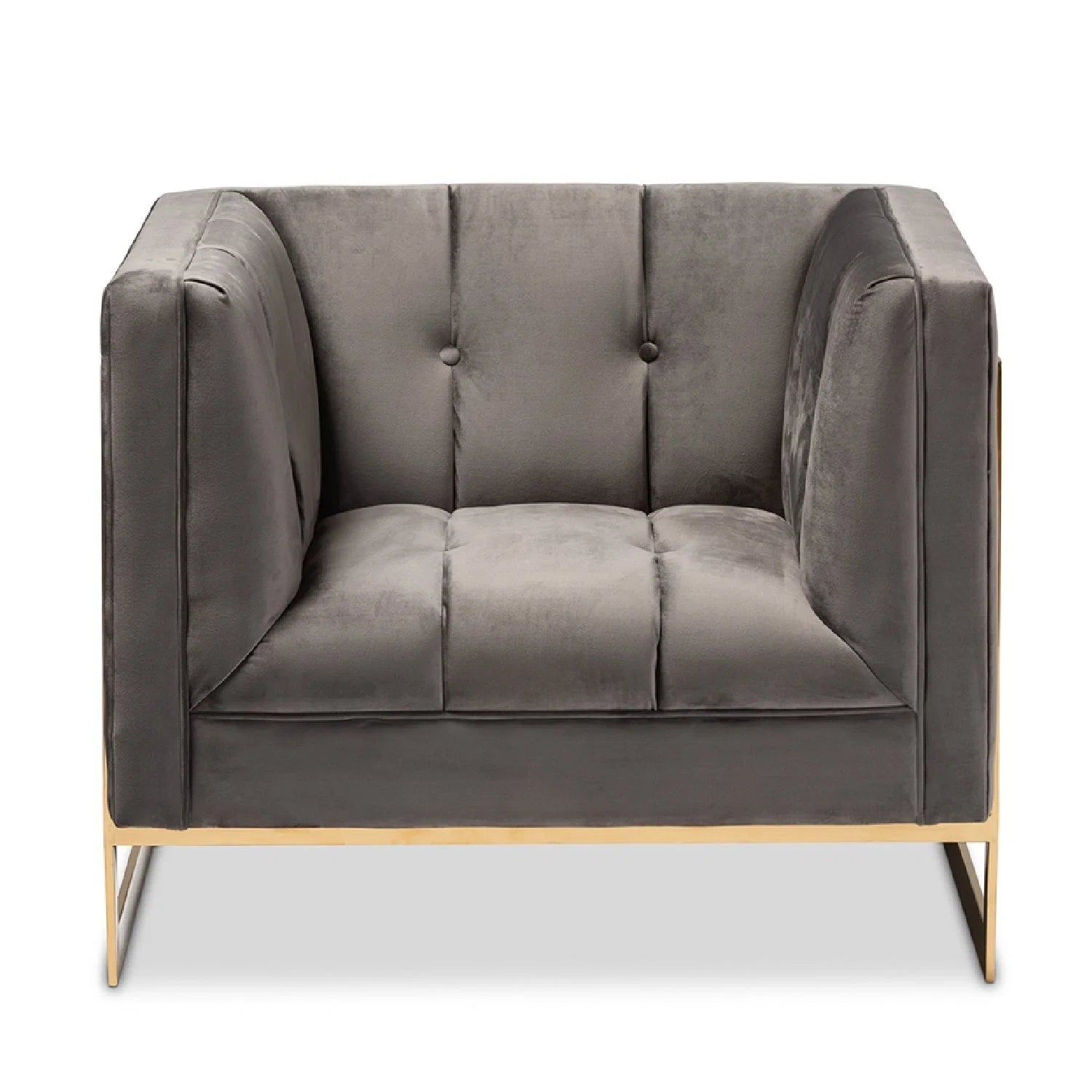Luxury Velvet Button Tufted Accent Chair Modern Italian Style for Villa