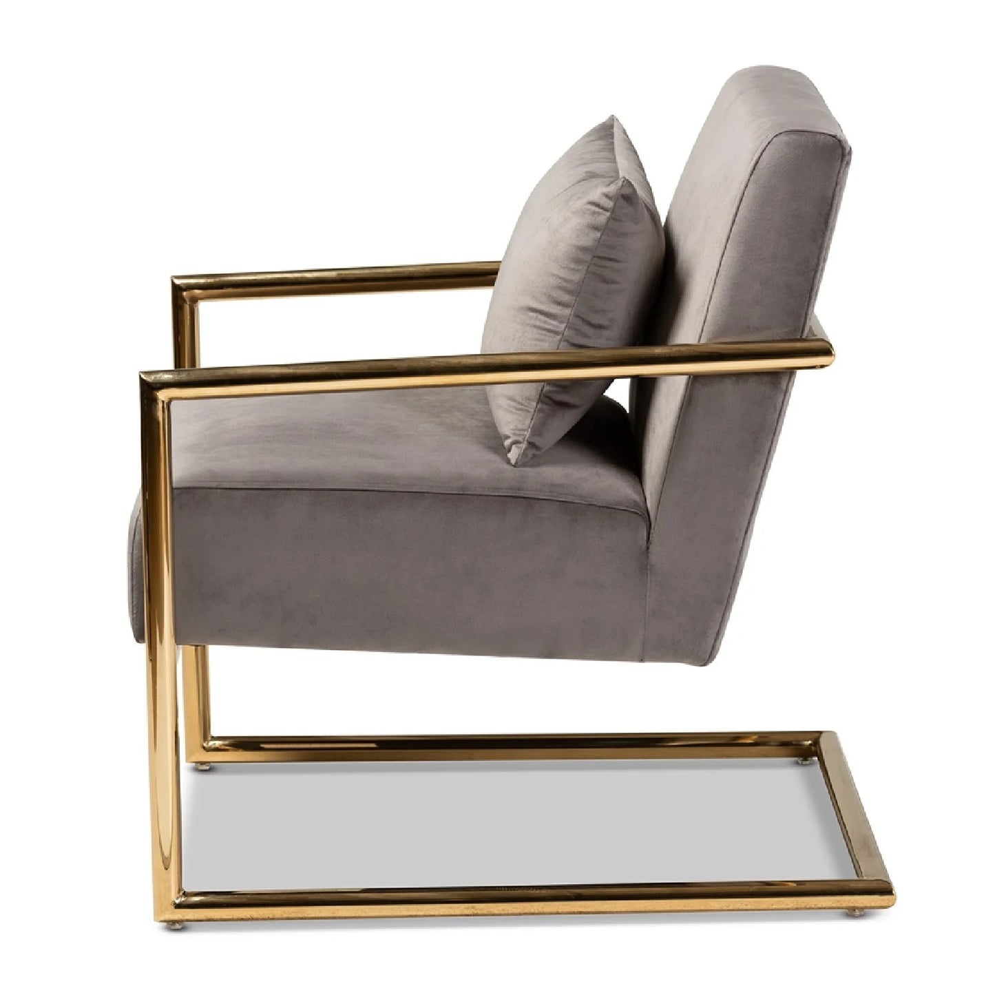Luxury Velvet Cantilevered Lounge Chair Modern Italian Style for Villa