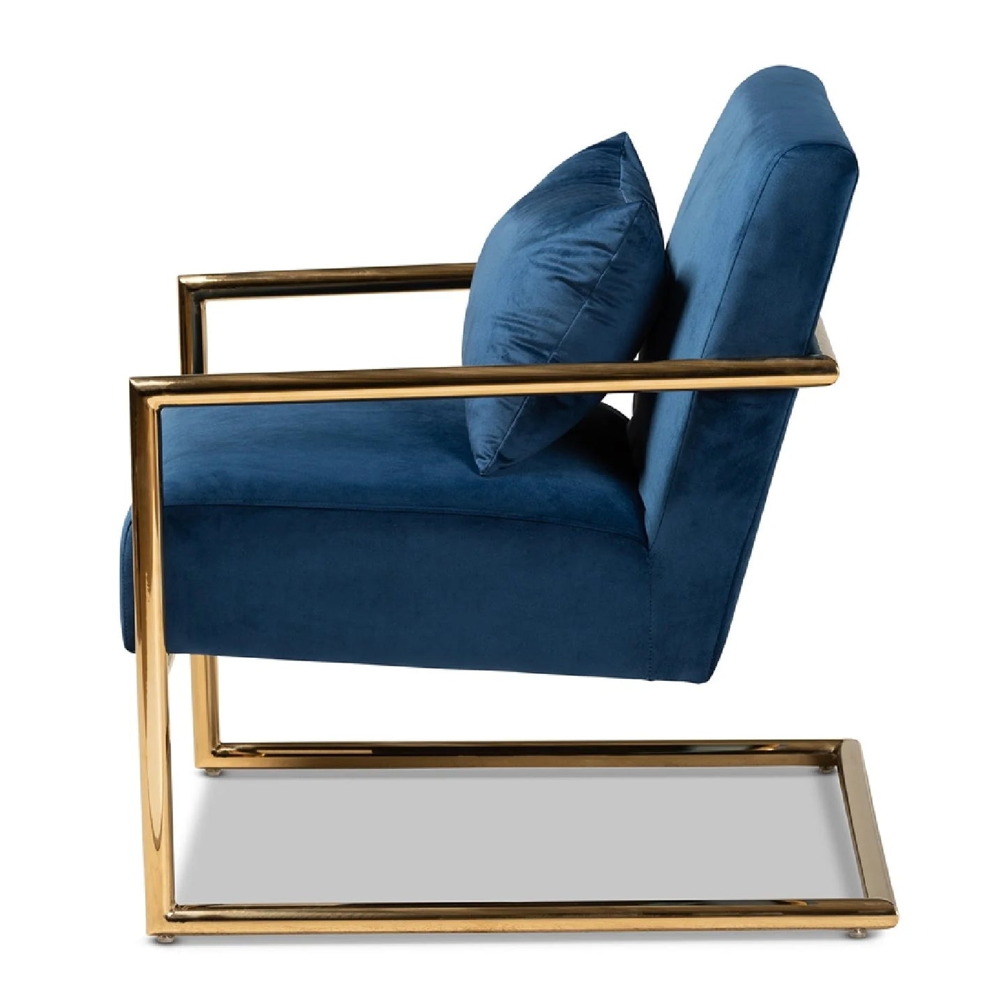 Luxury Velvet Cantilevered Lounge Chair Modern Italian Style for Villa
