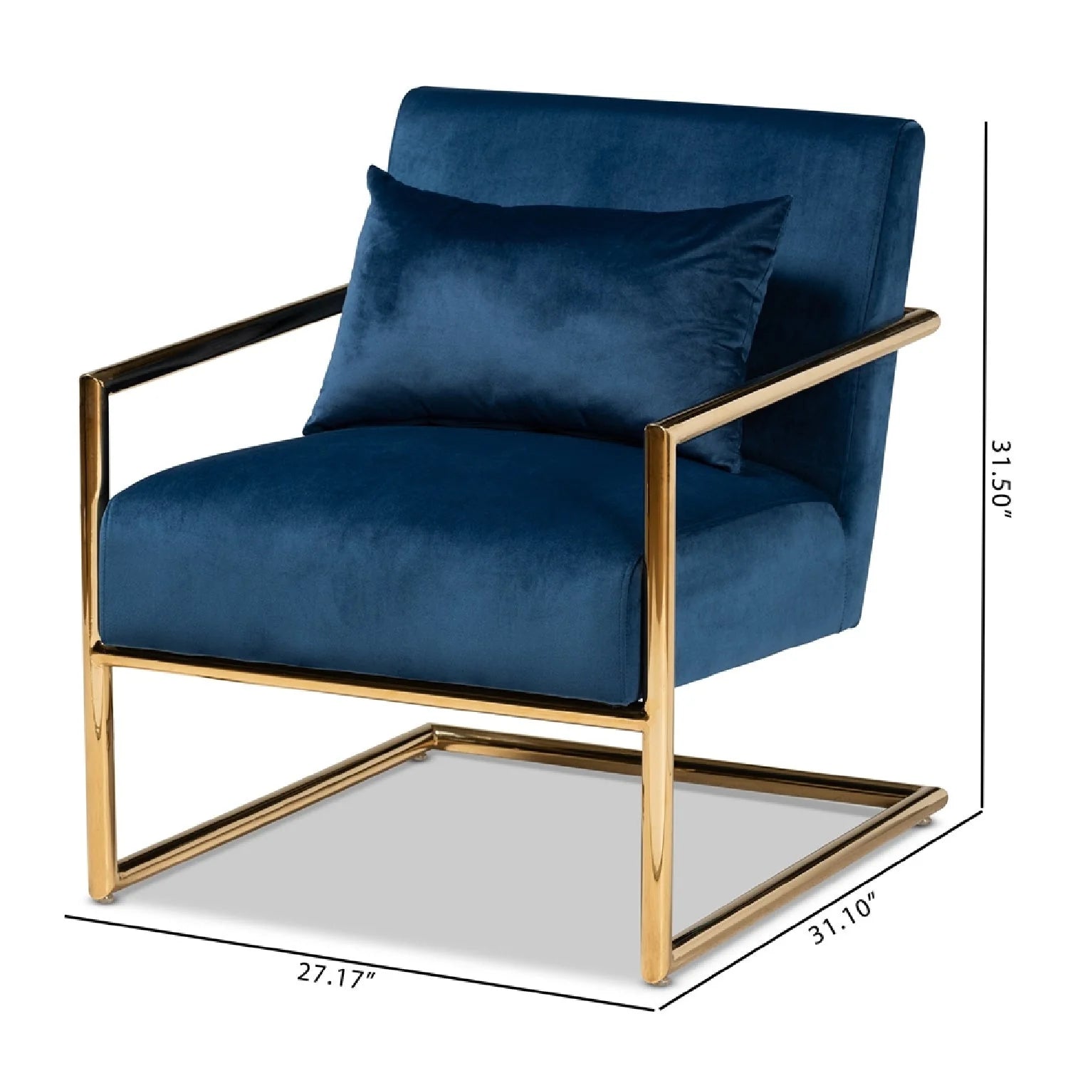 Luxury Velvet Cantilevered Lounge Chair Modern Italian Style for Villa