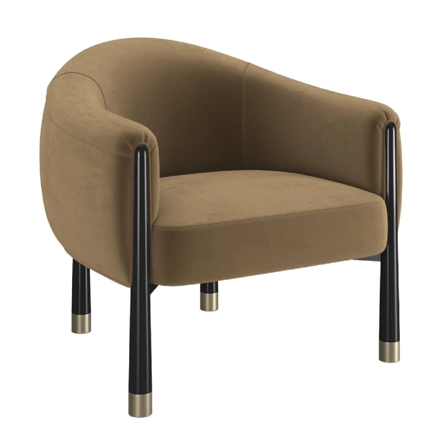 Luxury Velvet Curved Accent Chair Modern Italian Style for Villa