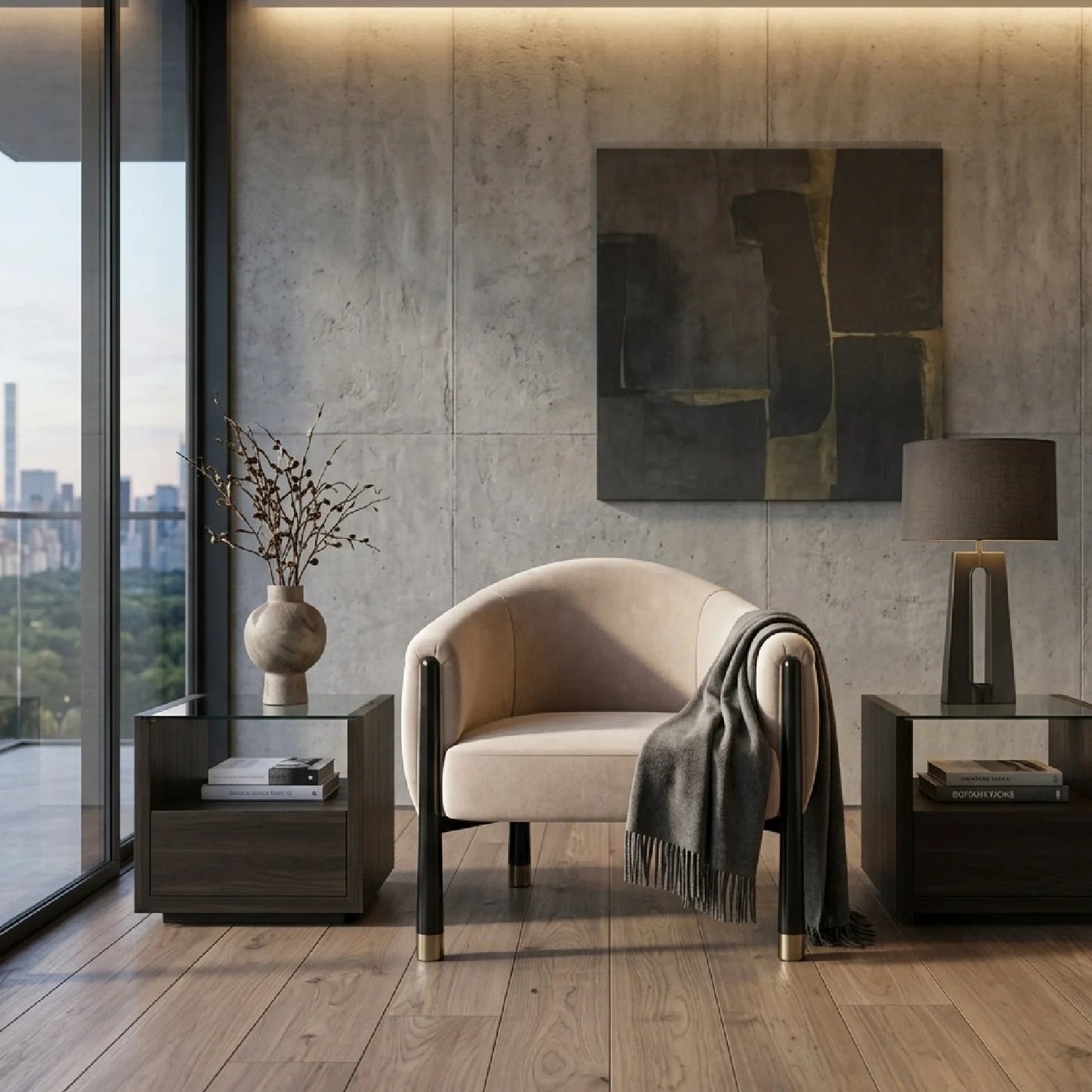 Luxury Velvet Curved Accent Chair Modern Italian Style for Villa