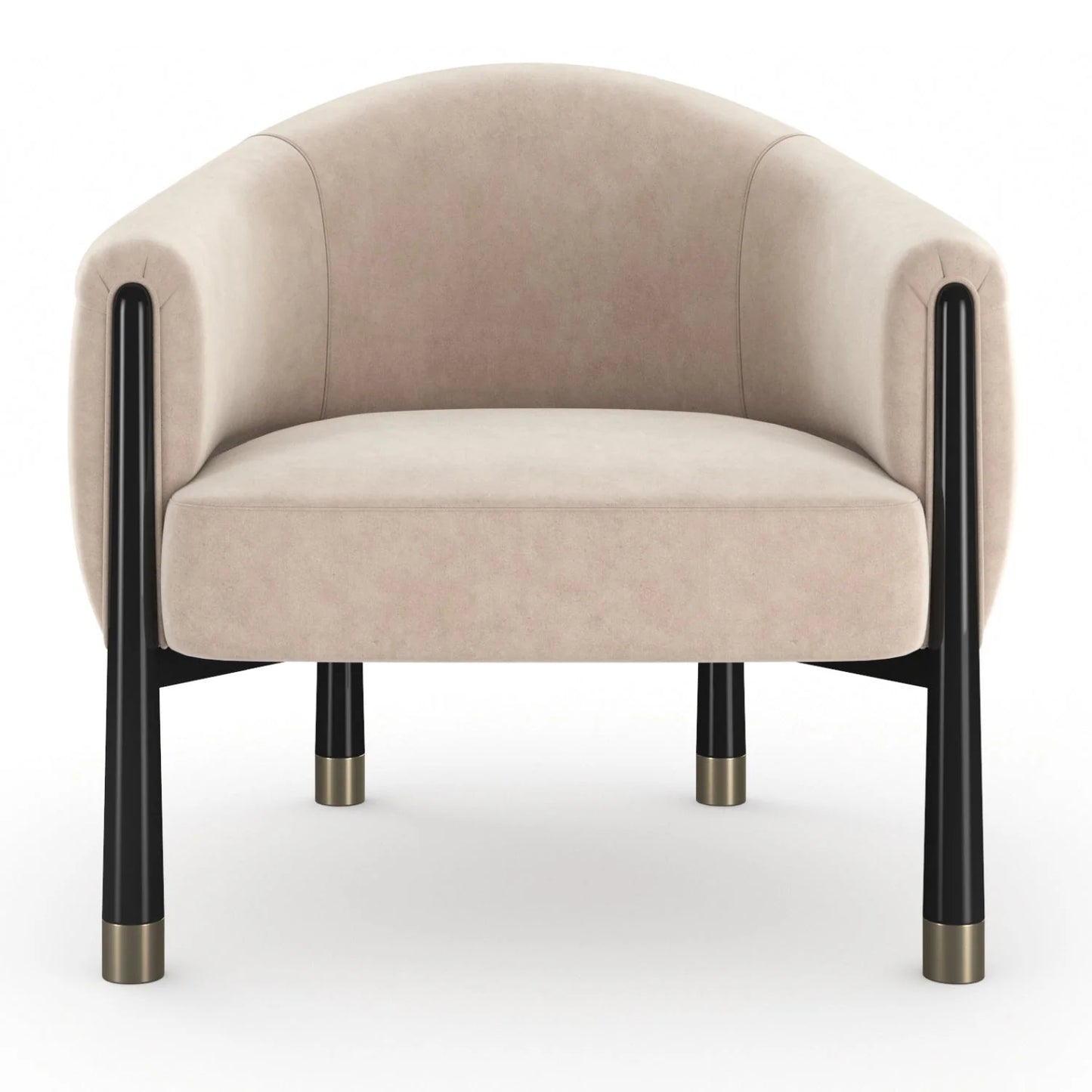 Luxury Velvet Curved Accent Chair Modern Italian Style for Villa