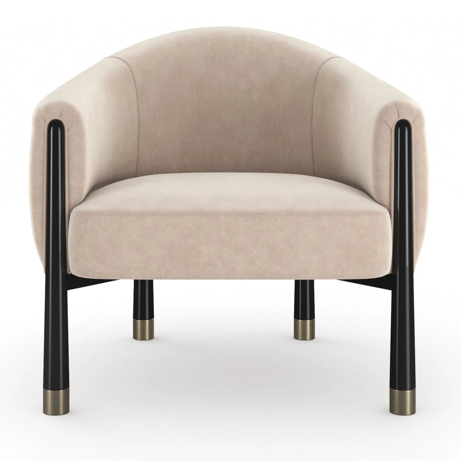 Luxury Velvet Curved Accent Chair Modern Italian Style for Villa