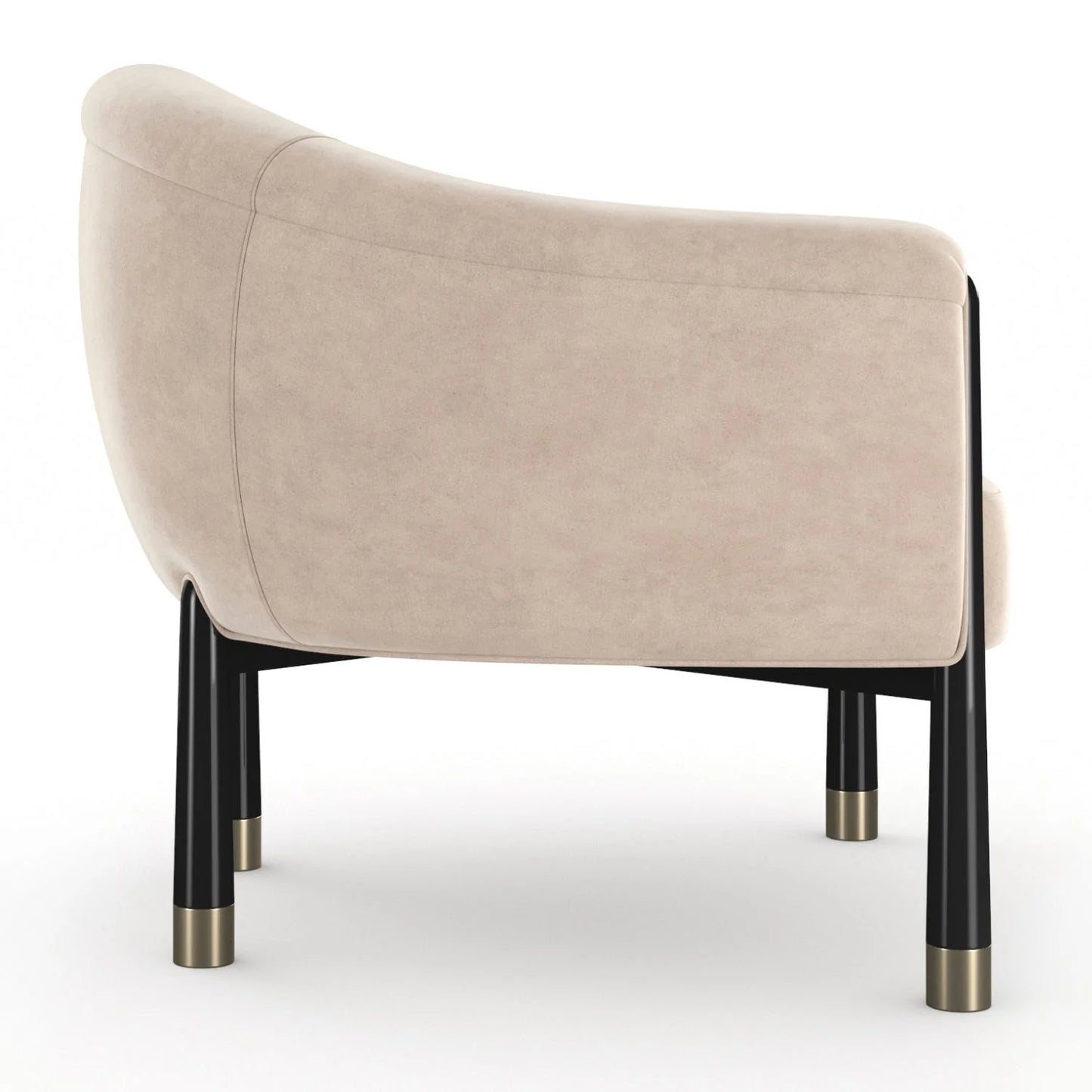 Luxury Velvet Curved Accent Chair Modern Italian Style for Villa