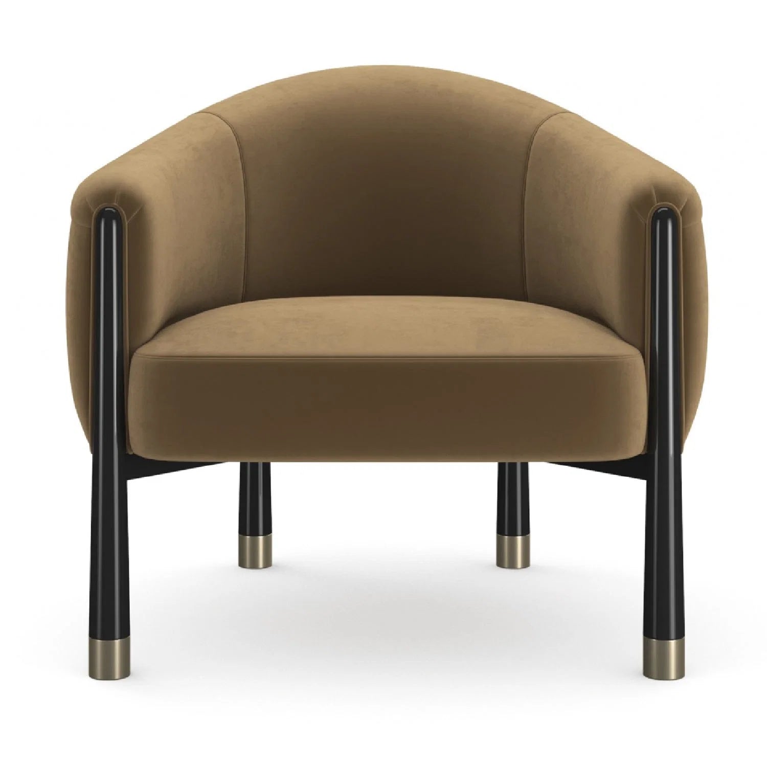 Luxury Velvet Curved Accent Chair Modern Italian Style for Villa