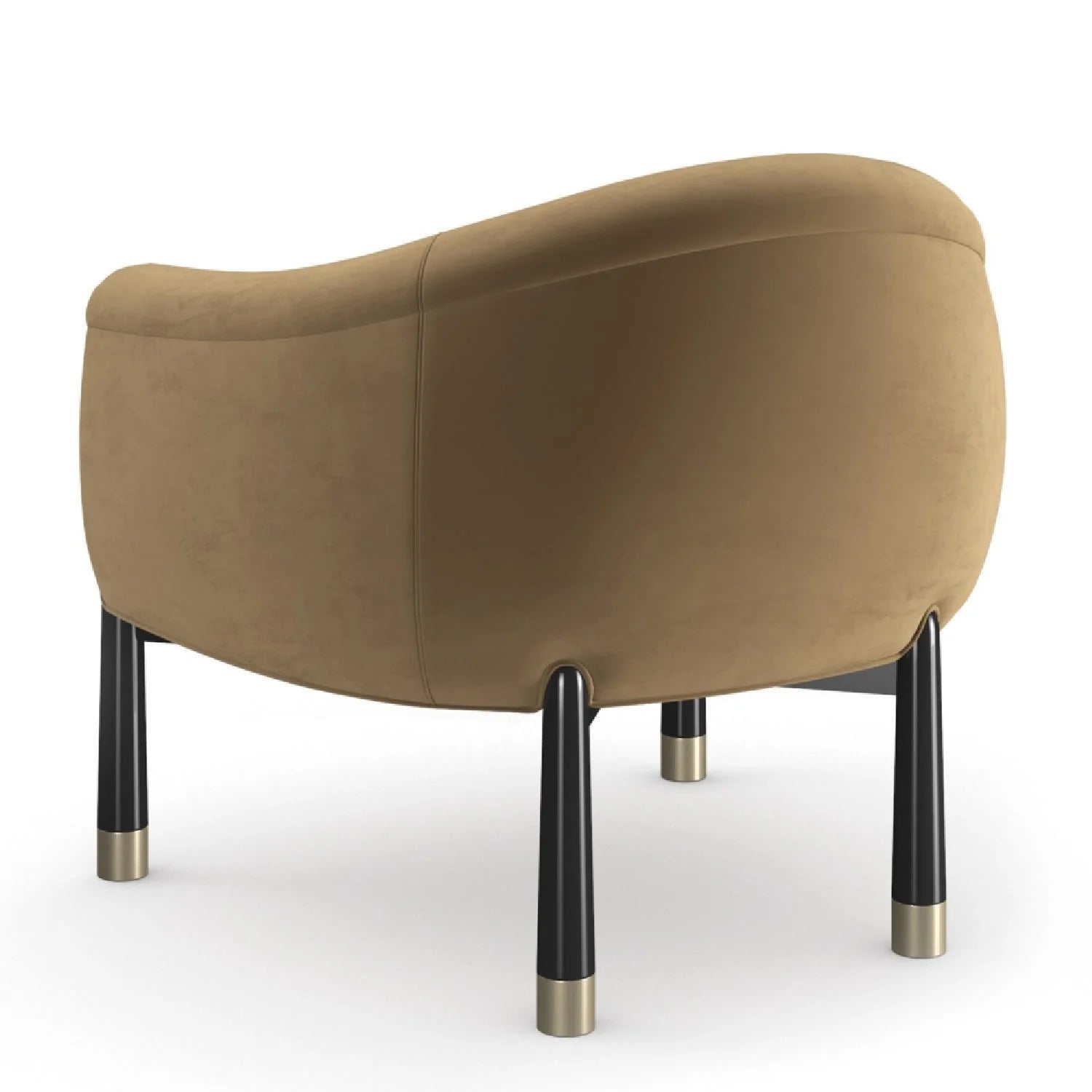 Luxury Velvet Curved Accent Chair Modern Italian Style for Villa